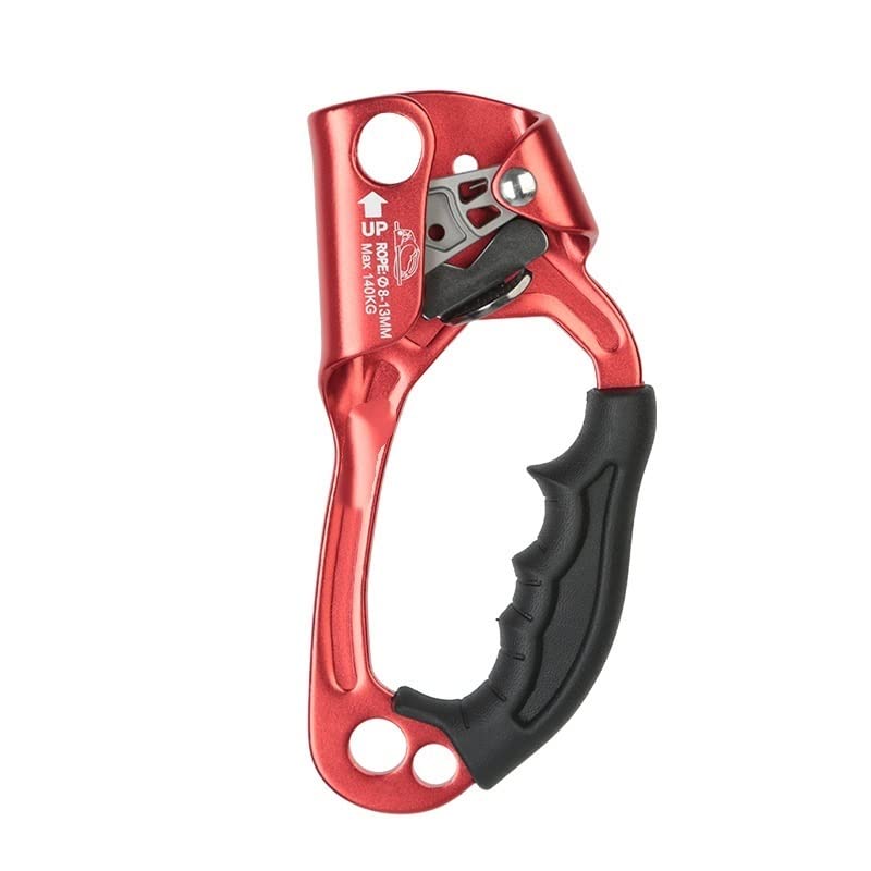XinQt Professional Aluminum Rock Climbing Ascender - Hand Ascender Device for Mountaineering, Arborist Work & SRT Climbing - Heavy Duty Locking Carabiner Equipment - Perfect for Outdoor Adventures, Tree Climbing & Rescue Operations