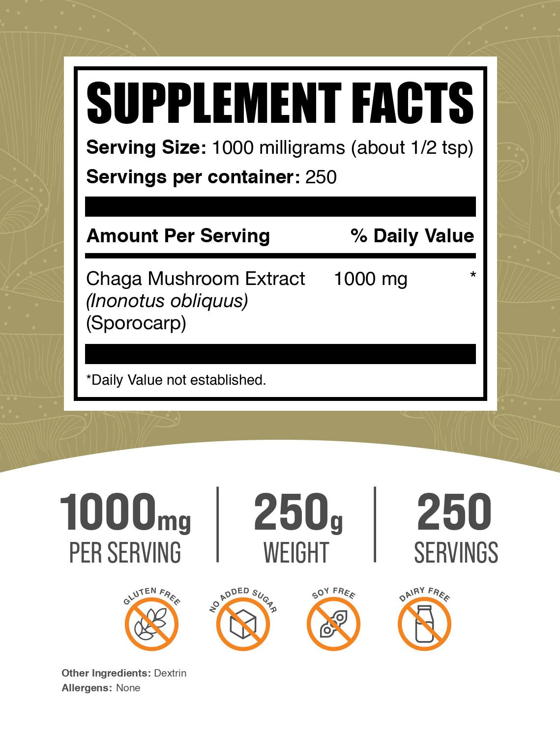 Organic Chaga Mushroom Extract Powder - Immune Support & Antioxidant Boost - 100% Pure & Natural for Tea, Coffee, and Smoothies - Vegan & Gluten-Free Supplement