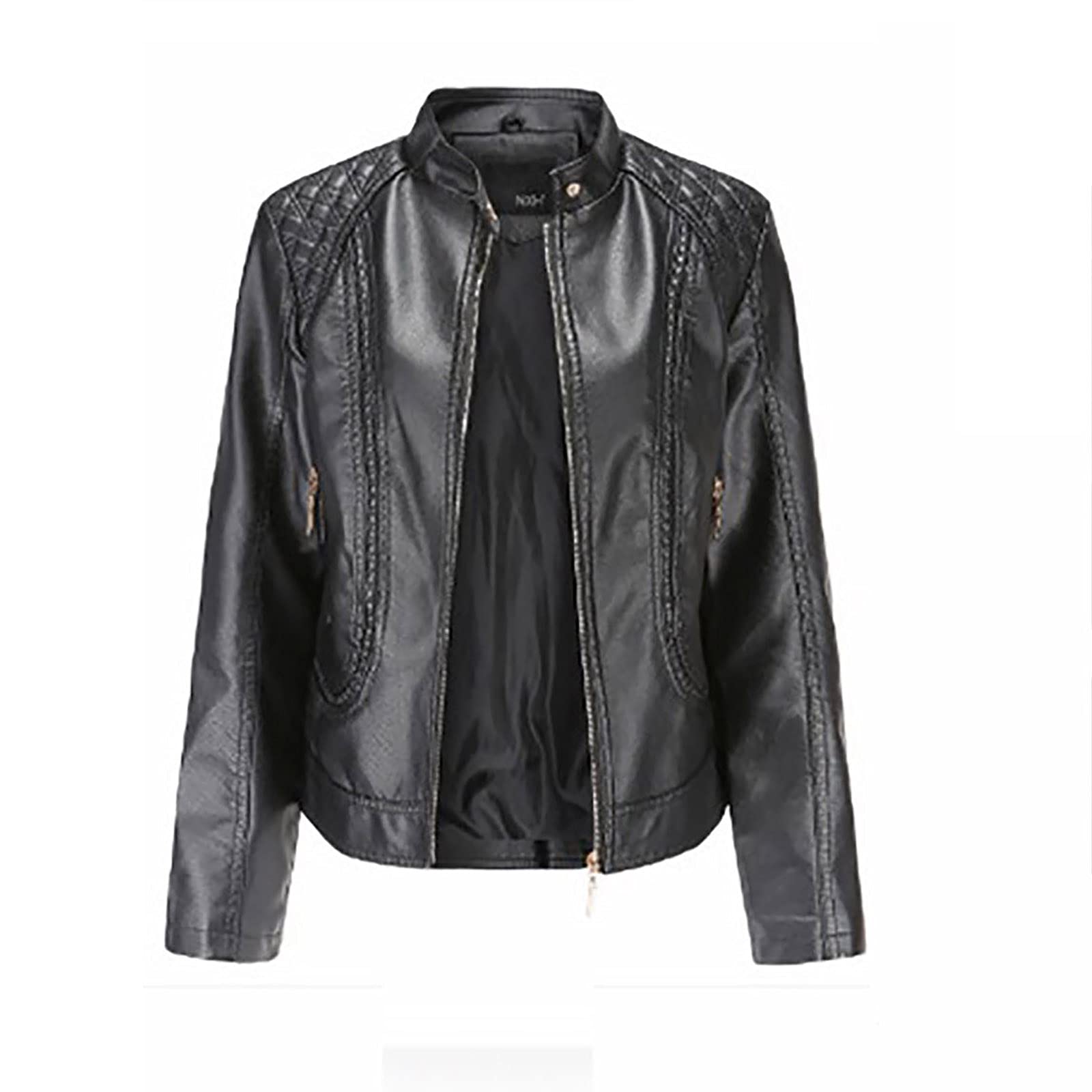 Women's Faux Leather Jacket - Winter Tunic Top Coat with Zip Up, Stylish Outerwear for Fall & Winter 2024 | Perfect for Casual Outings, Office Wear & Night Events