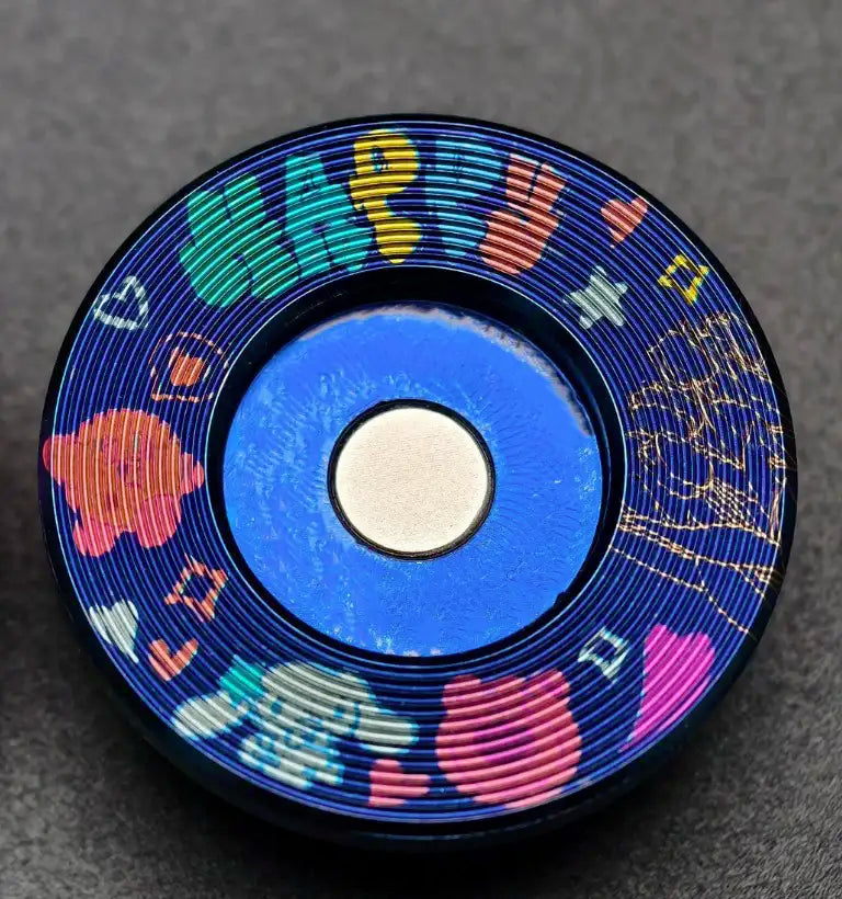 Custom 4U Personalized Titanium Alloy Keycaps for Record Players - Artistic Timascus Decorative Keycaps for Mechanical Keyboards (Perfect for Audiophiles & Keyboard Enthusiasts)
