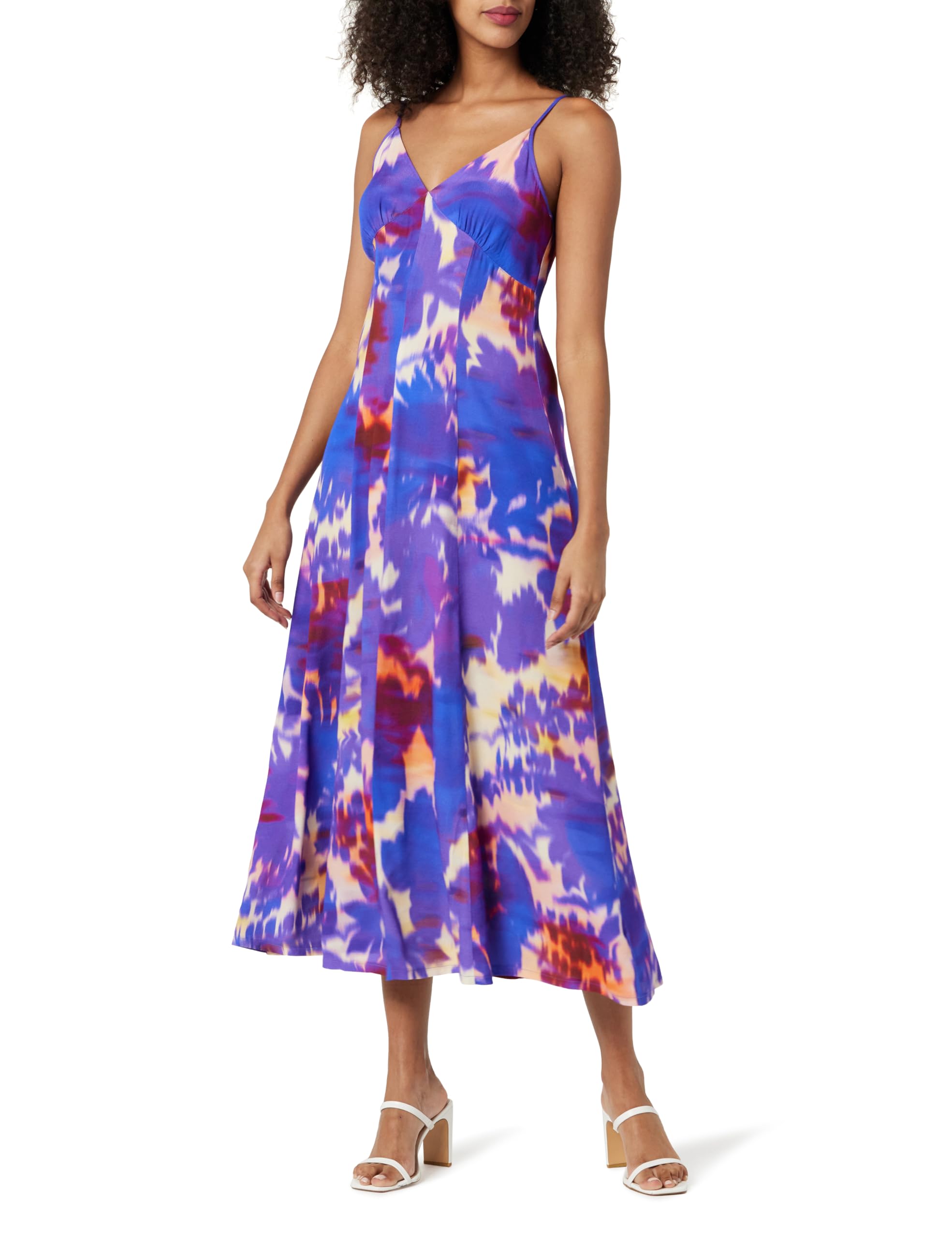 The Drop Women's Isa V-Neck Maxi Dress - Flowy Long Summer Dress with Side Slits | Perfect for Beach, Vacation & Casual Outings