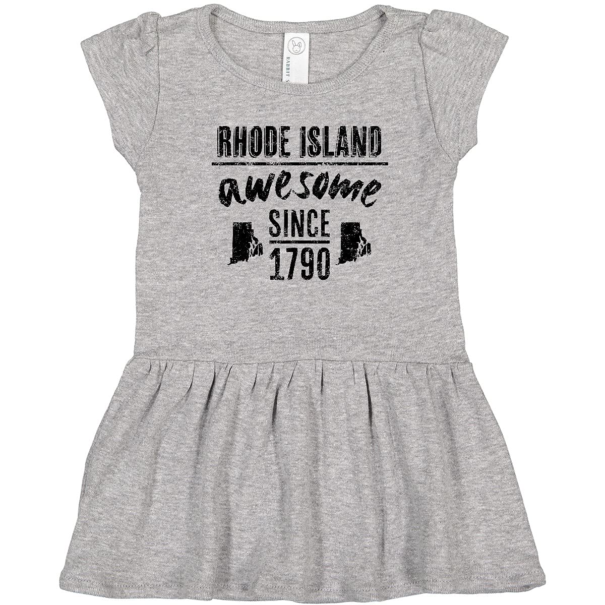 Inktastic Rhode Island Awesome Since 1790 Toddler Dress - Cute Casual Outfit for Baby Girls, Playdates & Family Photos