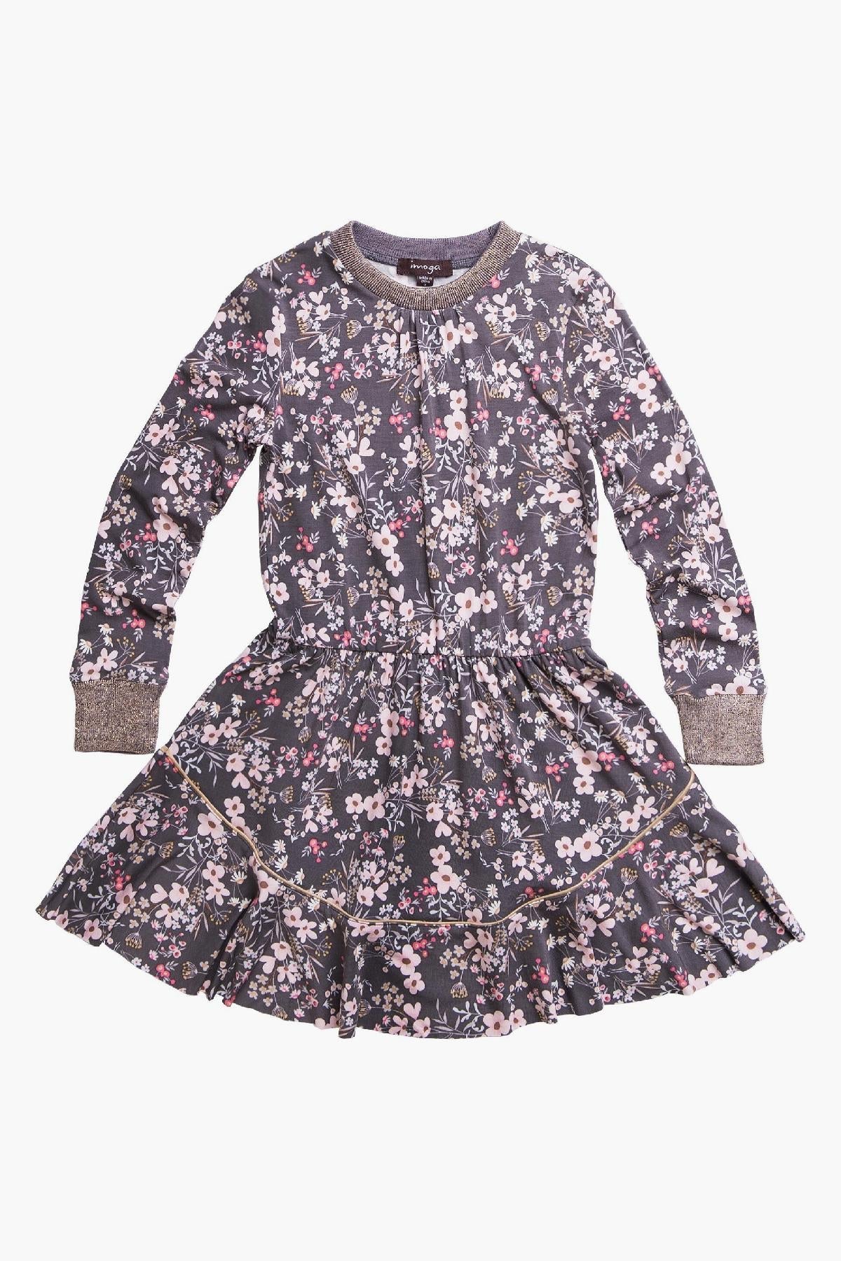 Imoga Paula Alpine Girls Dress - Cute & Comfortable Floral Print Summer Dress for Toddler & Kids - Perfect for Parties, Playdates & Outdoor Adventures