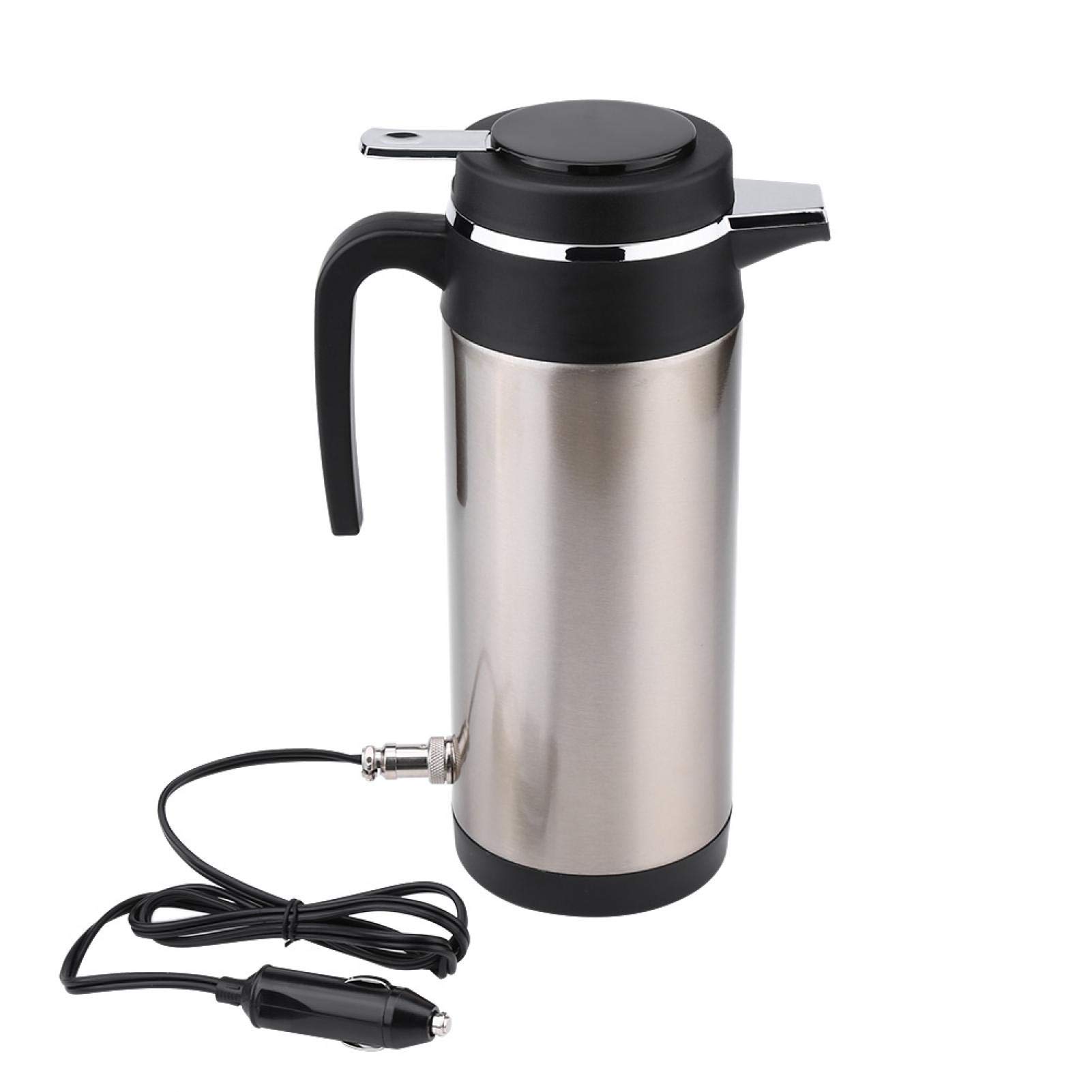 12V Stainless Steel Car Electric Kettle - 1200ML Portable Water Heater for Road Trips, Camping & Office Use | Fast Boiling Travel Kettle with Auto Shut-Off