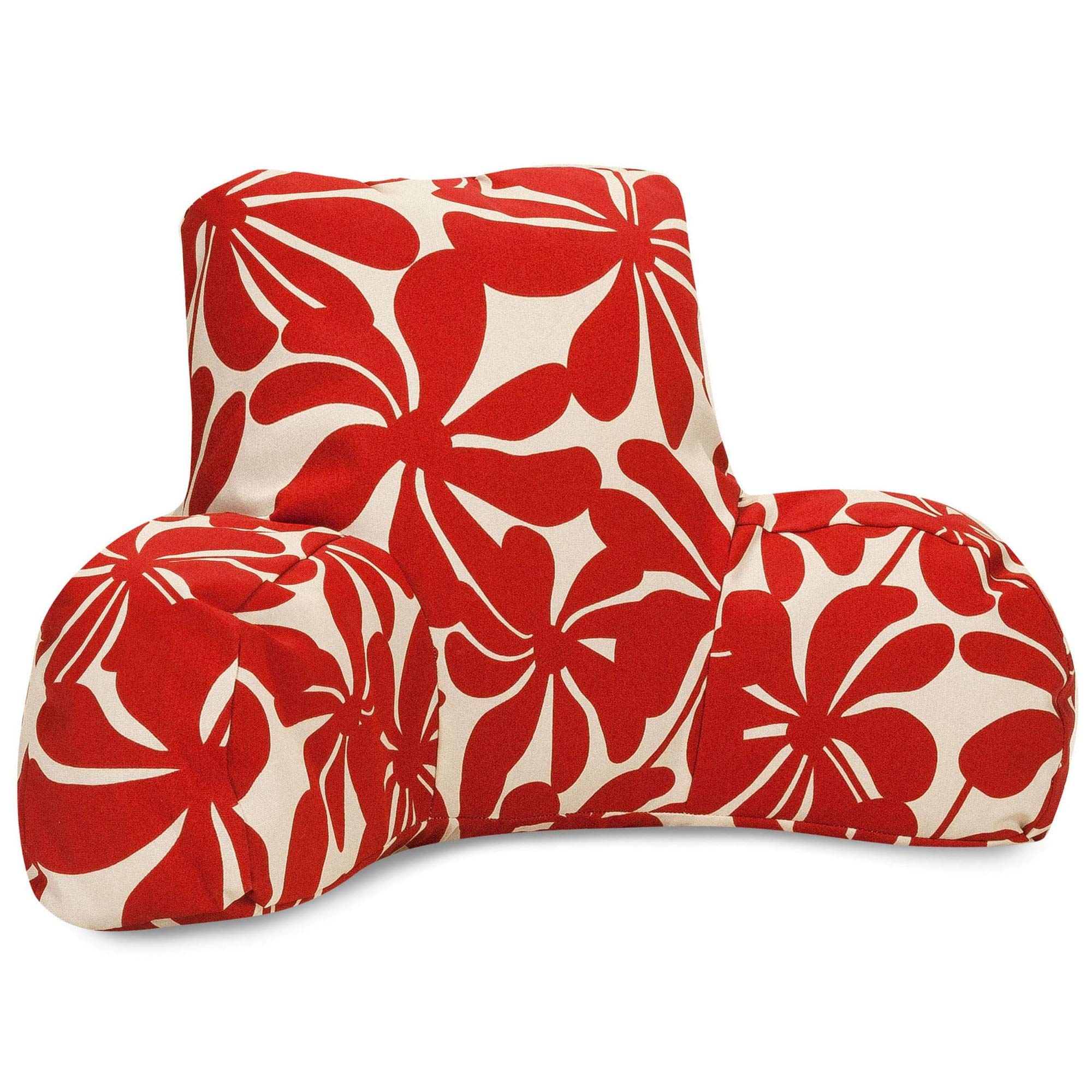 Majestic Home Goods Plantation Reading Pillow - Soft Red Backrest for Bed, Sofa & Floor - Perfect for Reading, Watching TV & Relaxing