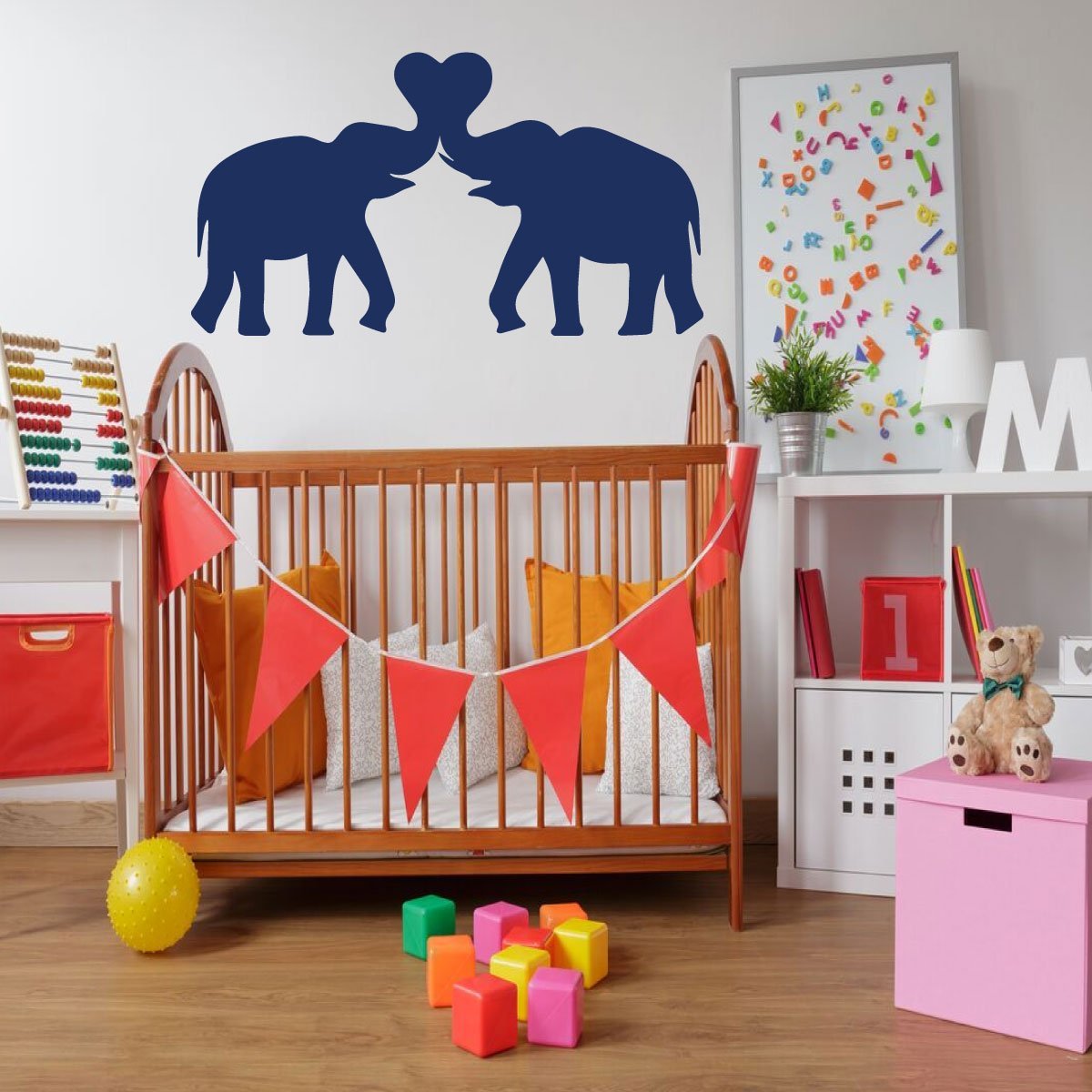 Personalized Elephant Nursery Wall Decal - Cute Vinyl Sticker for Baby Room, Kids Bedroom & Playroom Decor - Perfect for Themed Nurseries, Birthday Parties & Baby Showers