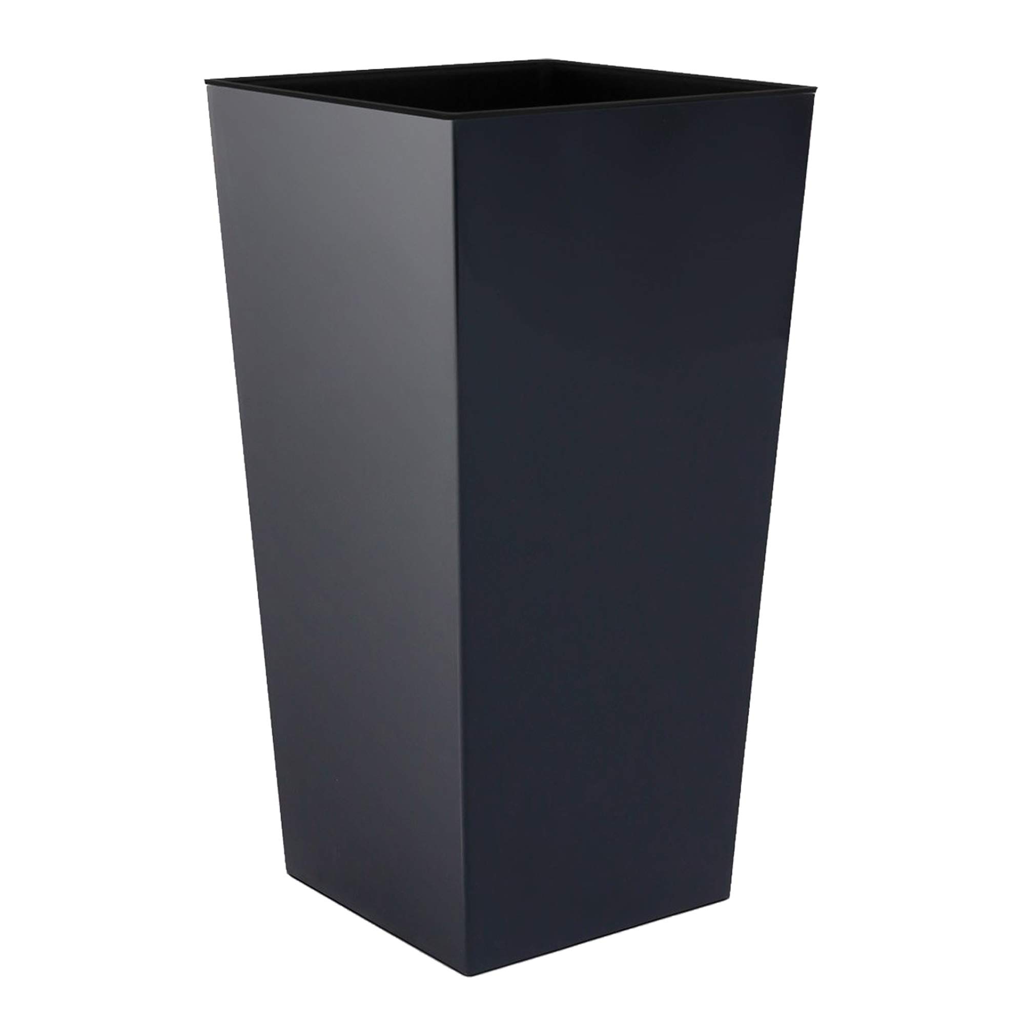 Prosper Plast 12-Inch Tall Plastic Flower Pot with Internal Liner - 7 Vibrant Colors (Anthracite Grey) - Perfect for Indoor Plants, Outdoor Gardening, and Home Decor