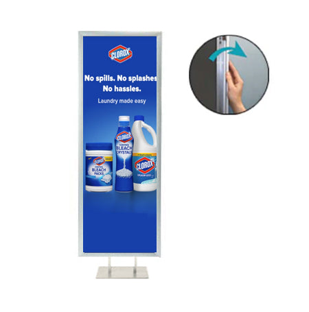 Double Pole Floor Stand 30x40 Sign Holder | 1 1/4
