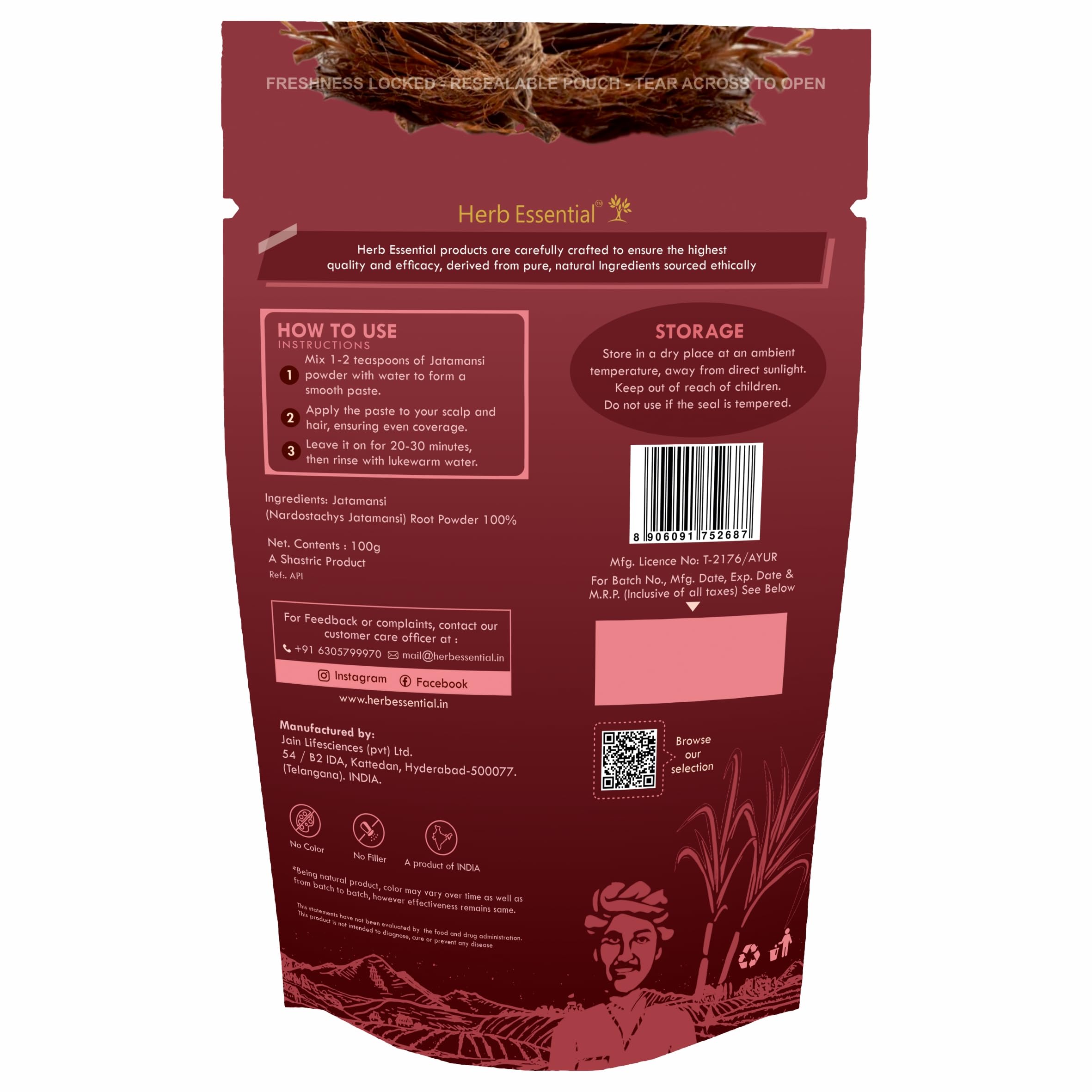 **Jatamansi Root Powder 200g - 100% Pure & Natural Herbal Supplement for Hair Growth | Strengthens, Shines & Moisturizes Hair | Fights Dandruff & Split Ends | Perfect for DIY Hair Masks & Ayurvedic Hair Care Routines**