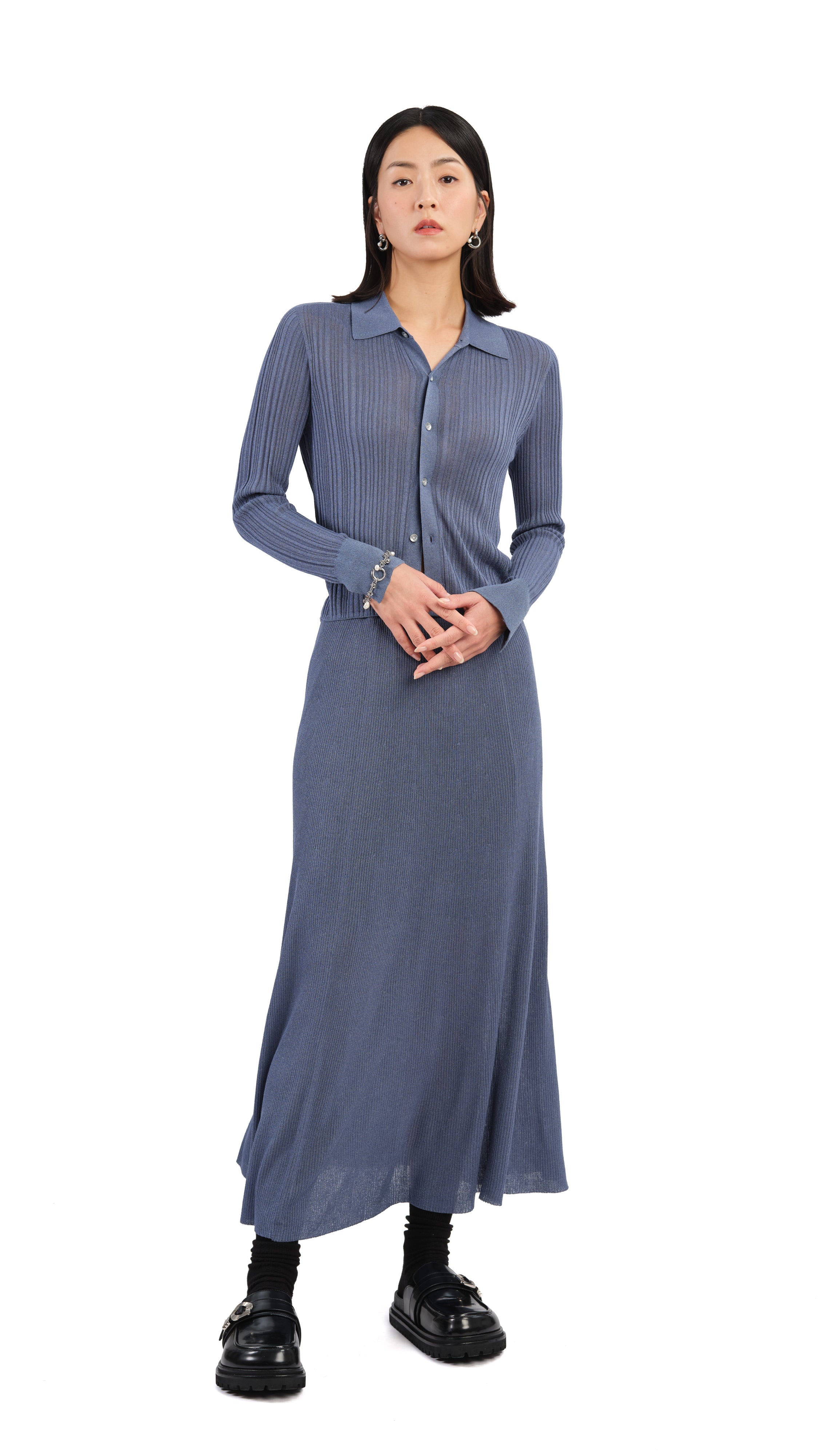 Stylish Lurex Knit Skirt for Women - Metallic Shiny Party Midi Skirt - Perfect for Night Out, Club, and Special Occasions
