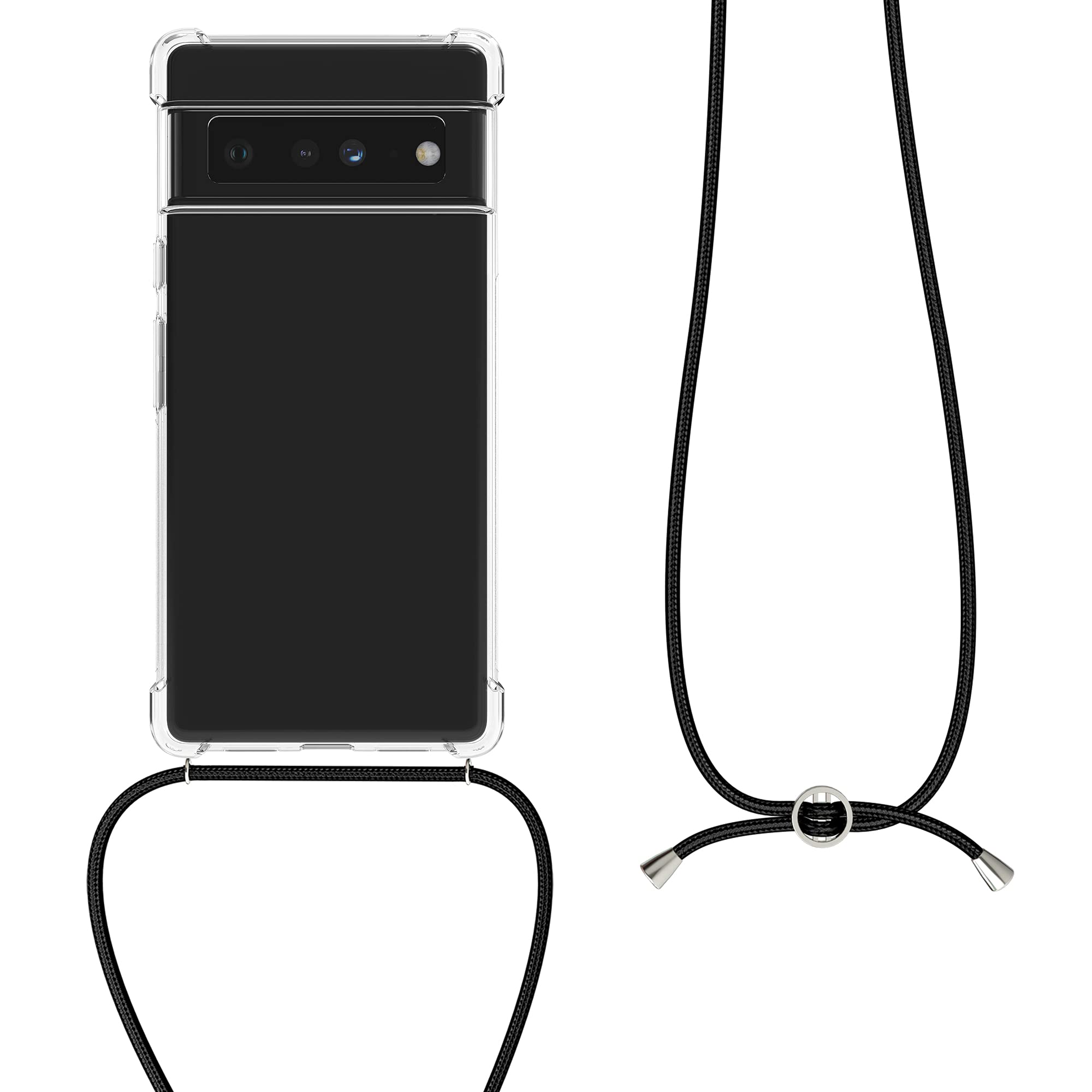 kwmobile Clear TPU Case for Google Pixel 6 Pro with Lanyard - Slim Crossbody Phone Cover for Daily Use