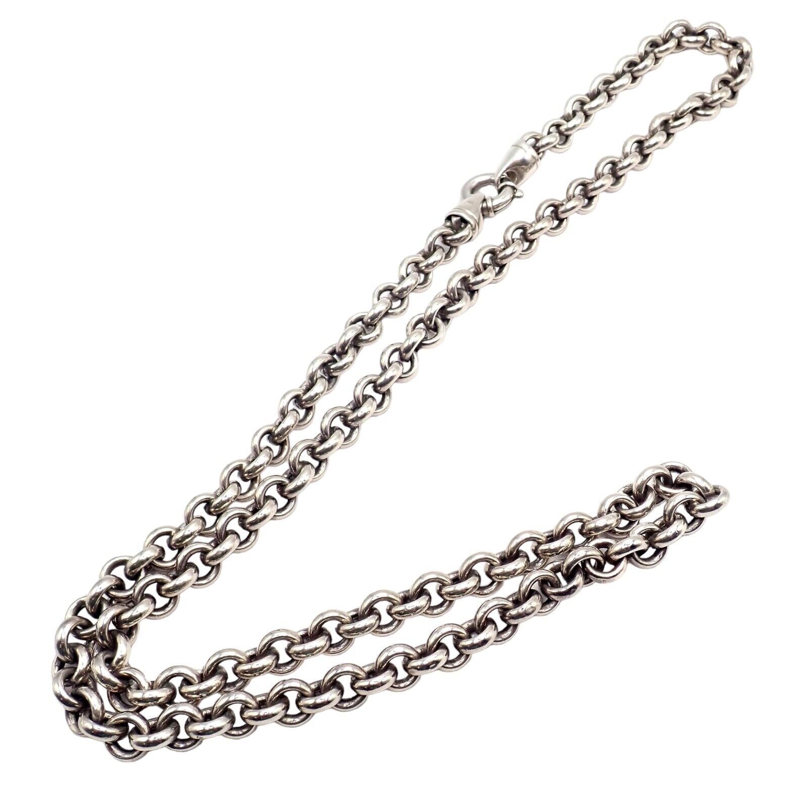 Authentic Tiffany & Co Sterling Silver Circle Link Long 32