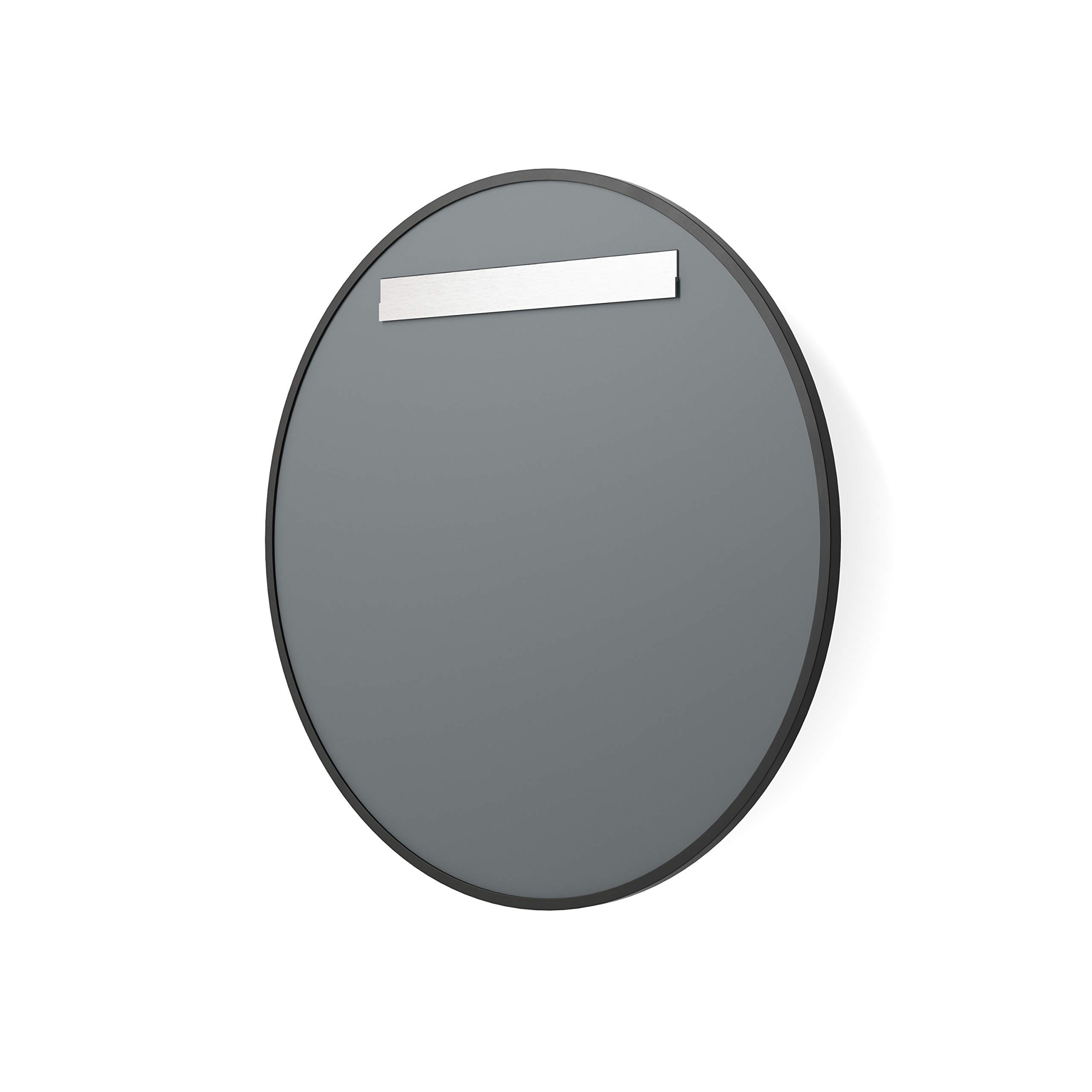 Better Bevel 36” x 36” Black Rubber Framed Round Mirror - Shatterproof Bathroom Wall Mirror for Vanity, Bedroom, and Entryway Decor