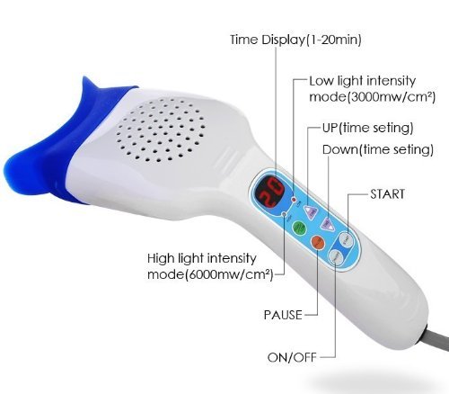 Portable LED Teeth Whitening Kit - 6 Blue Light Whitening Trays for Professional At-Home Teeth Whitening - Perfect for Travel & Quick Brightening