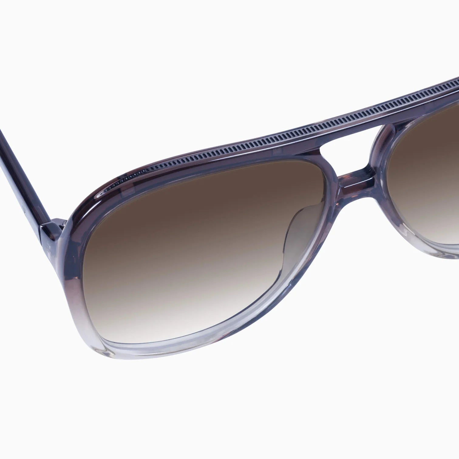 Bang Smoky Quartz Fade Sunglasses with Gun Metal Trim - Brown Gradient Aviator Style for Outdoor Sports & Driving
