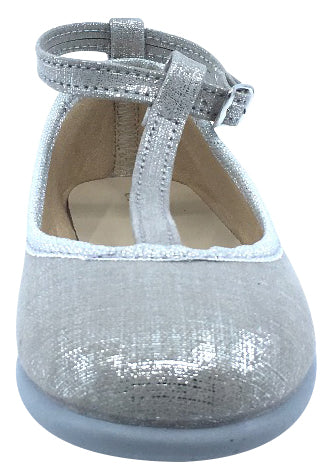 Stylish Silver T-Bar Ballerina Shoes for Girls | Comfortable Dance Shoes for Ballet, Performance & Dress-Up