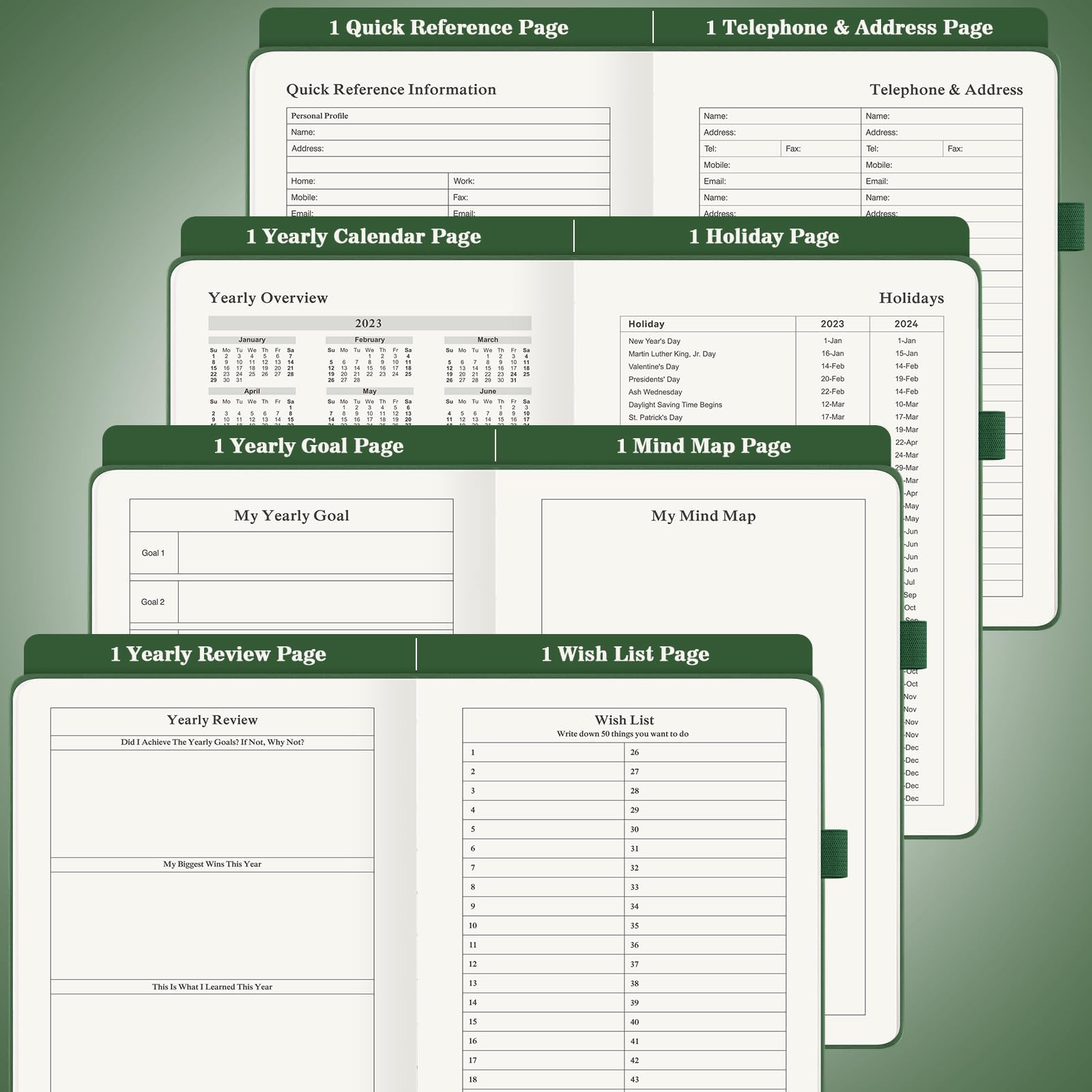 Undated Daily Planner with To Do List & Calendar - 365 Days Productivity Planner for ADHD Adults, Women & Men - 8.3