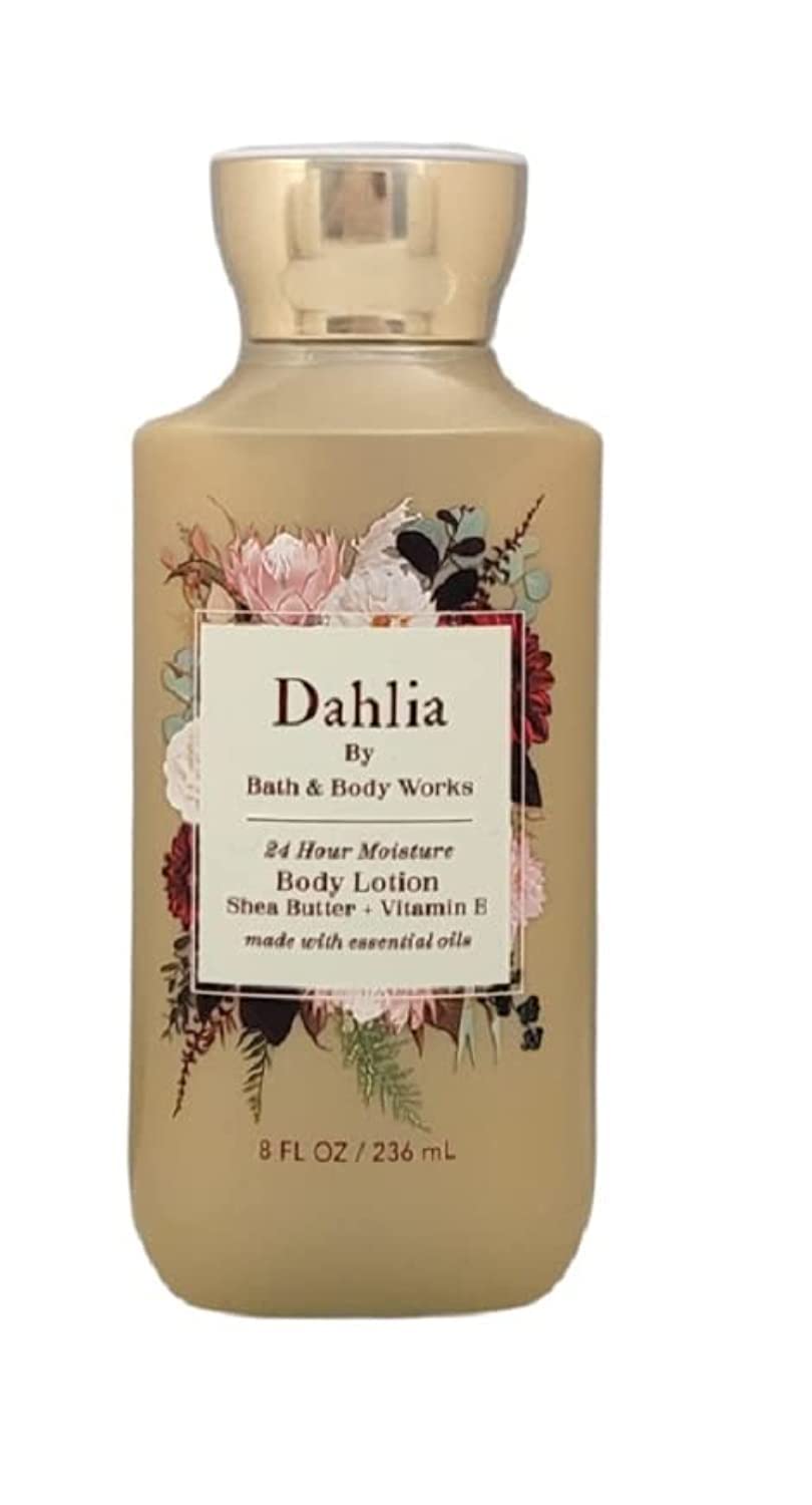 Bath and Body Works Dahlia 24-Hour Moisturizing Body Lotion with Essential Oils - 8 fl oz Full Size Fall Scent - Hydrating & Nourishing for Dry Skin | Perfect for Daily Use, Gift Sets & Self-Care Routine