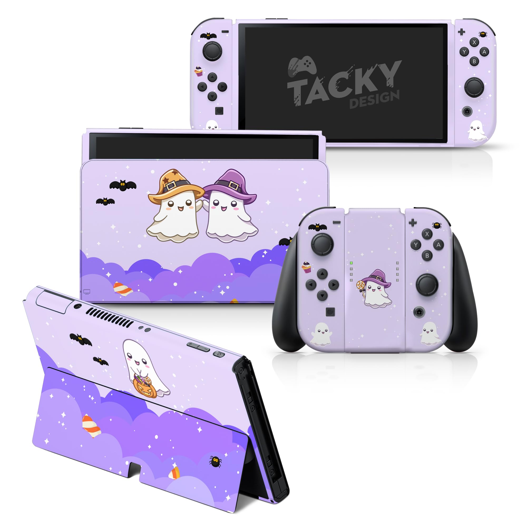 Anime Cartoon Nintendo Switch OLED Skin Wrap Cover - Premium Vinyl 3M Full Wrap Decal with Non-Slip Design | Compatible with Nintendo Switch OLED Model | Perfect for Halloween, Gaming Parties & Personalization