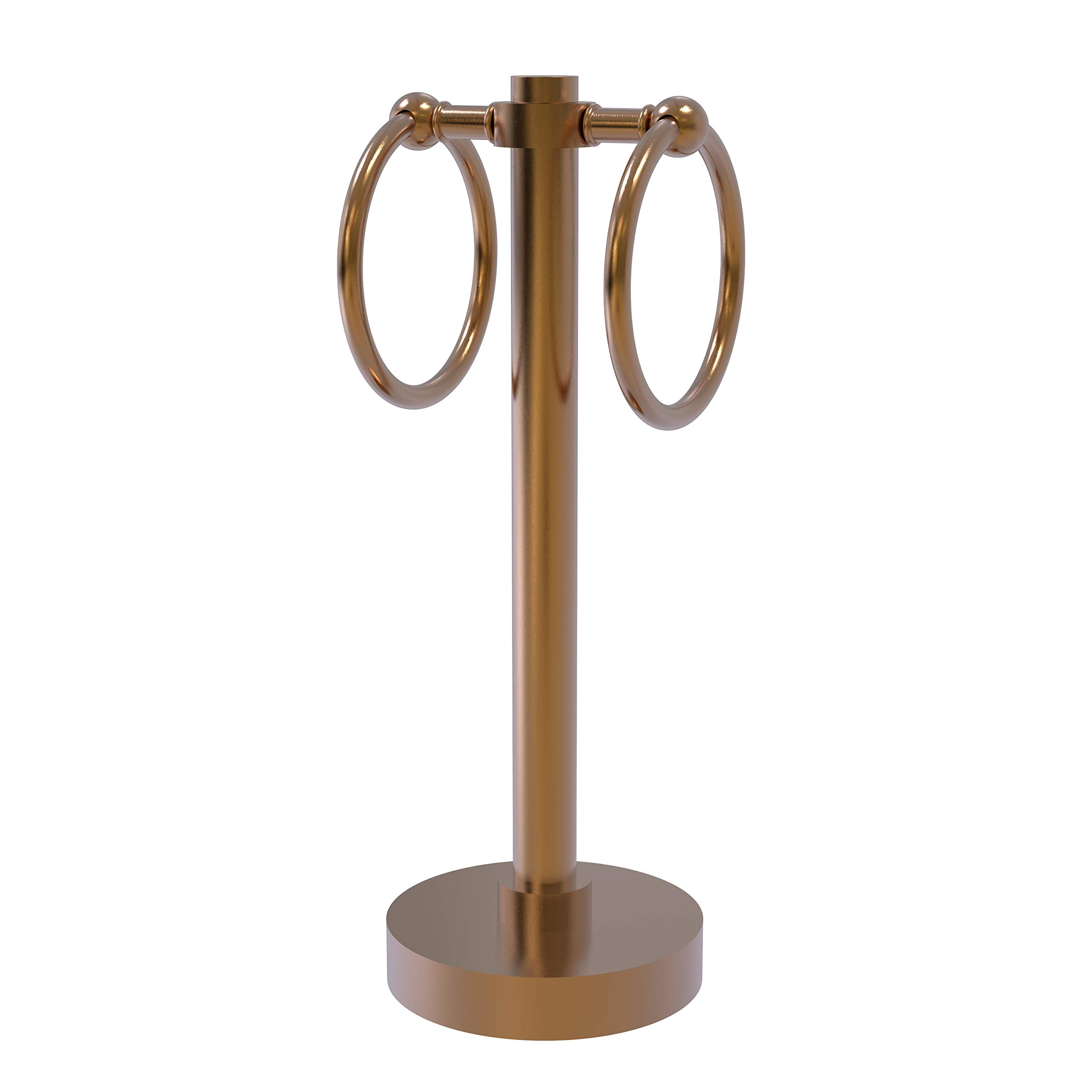 Allied Brass 953 Brushed Bronze Vanity Top 2 Ring Guest Towel Holder - Perfect for Bathroom, Powder Room & Guest Room Decor