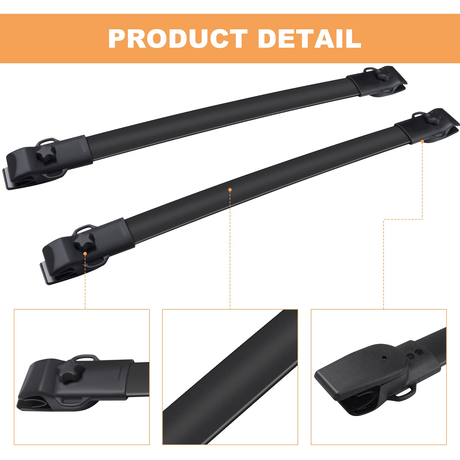 FINDAUTO Universal Black Roof Rack Cross Bars for Toyota Sienna 2011-2020 - Heavy Duty 150lbs Capacity for Kayak, Canoe, Cargo Carrier, Luggage & Outdoor Gear (2-Pack) - Perfect for Camping, Road Trips & Adventure Travel