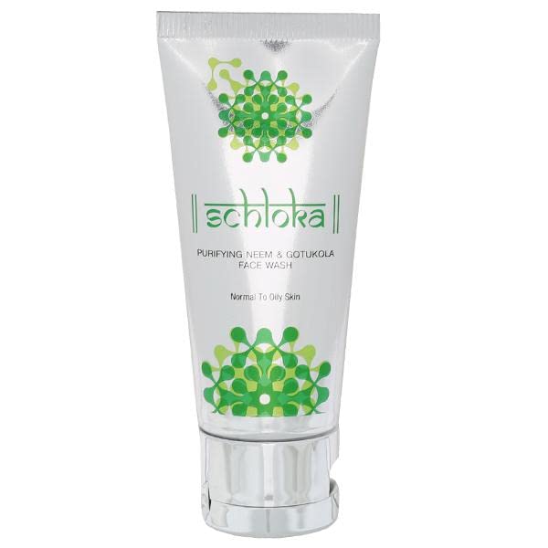 Schloka Purifying Neem & Gotukola Face Wash for Normal to Oily Skin - 60ml | Deep Cleansing & Oil Control | Perfect for Daily Skincare Routine & Acne-Prone Skin