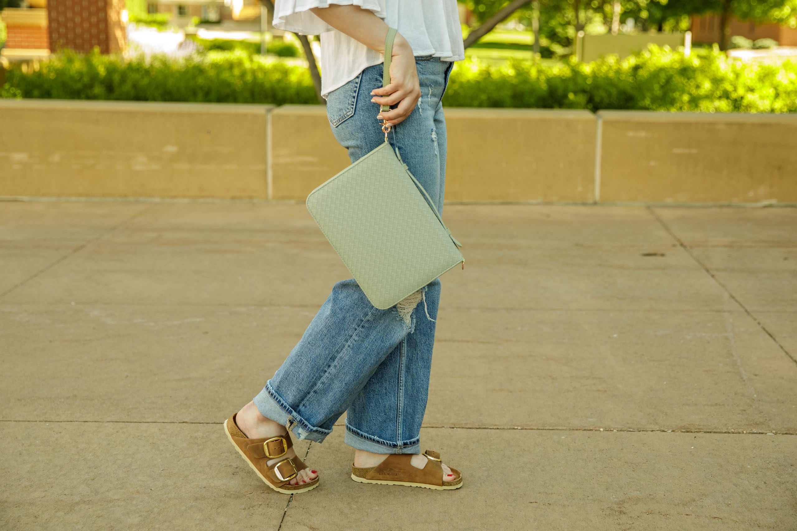 Premium Vegan Leather Bible Cover for Women with Crossbody Shoulder Strap - Water Resistant, Minimalist Design (Sage Green) | Perfect for Church, Bible Study & Travel