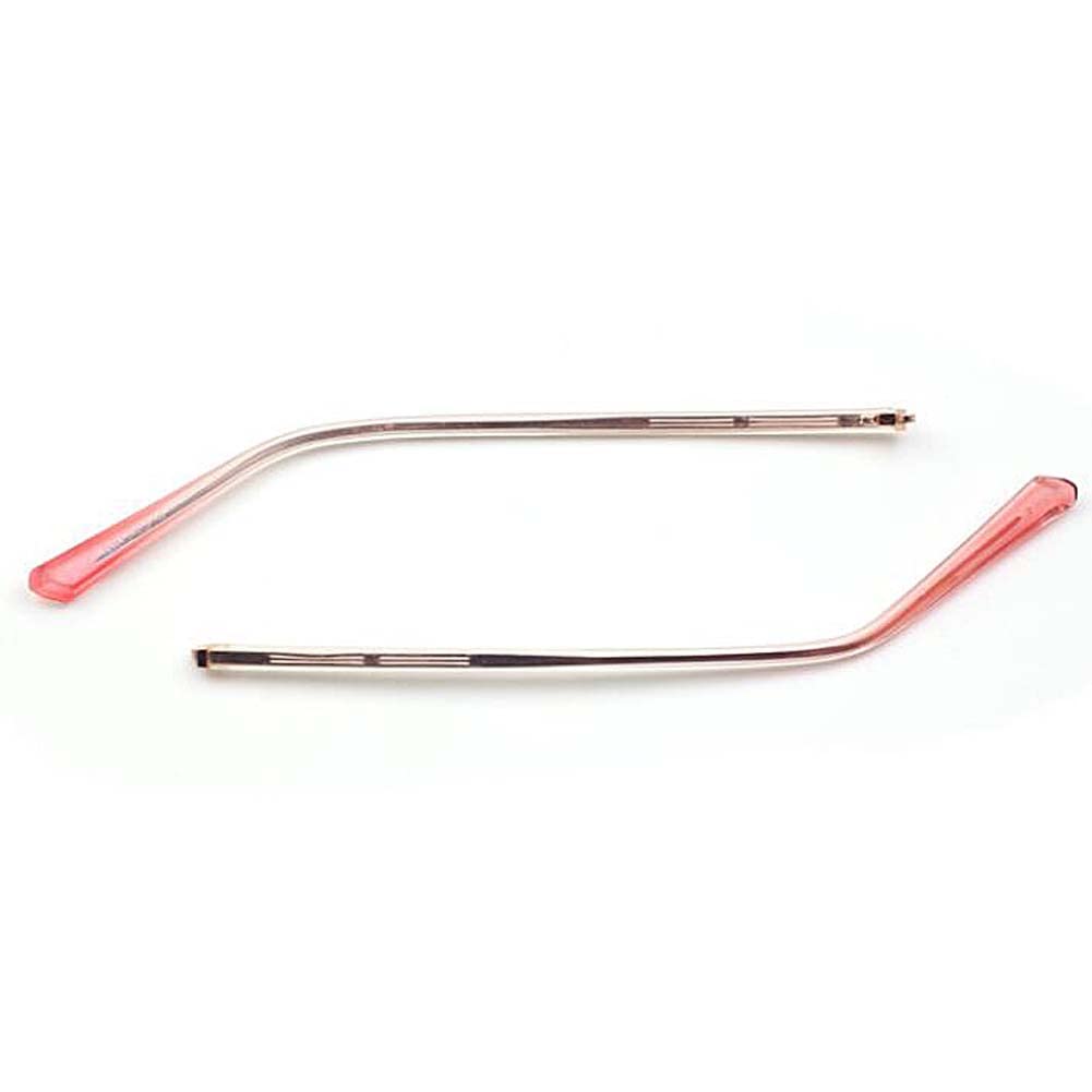 YGNJH Eyeglass Temple Tips Replacement - Plastic Eyeglass Parts, Metal Hinge Strength 1.2mm, 1 Pair Rose Gold | Perfect for Repairing Broken Glasses at Home or Office