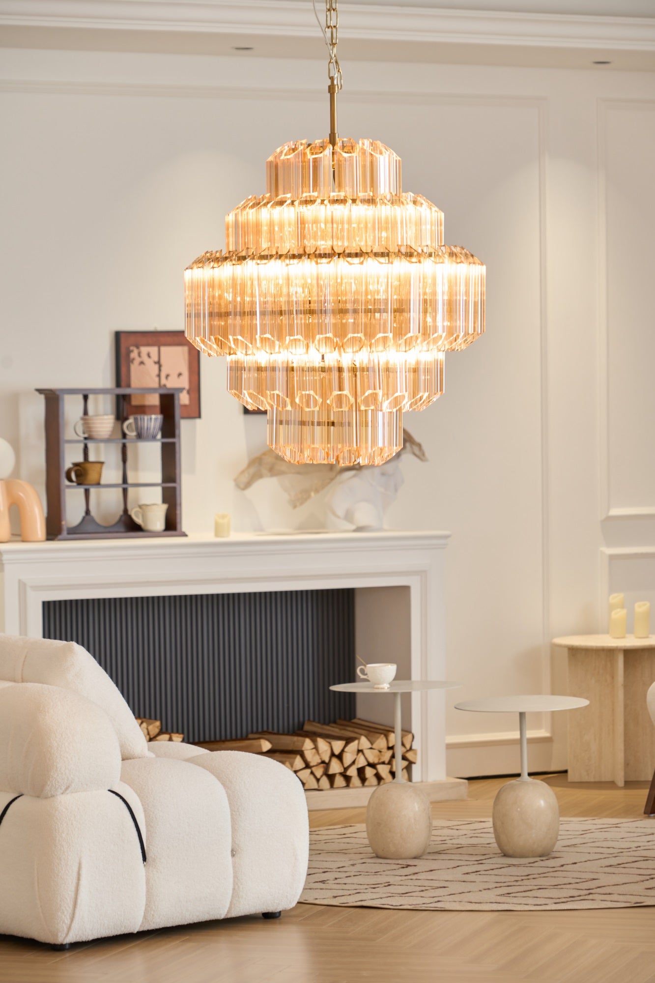 Luxury Aurum Cascade Murano Glass Chandelier - Handcrafted Italian Crystal Lighting Fixture for Dining Room, Foyer & Luxury Home Decor