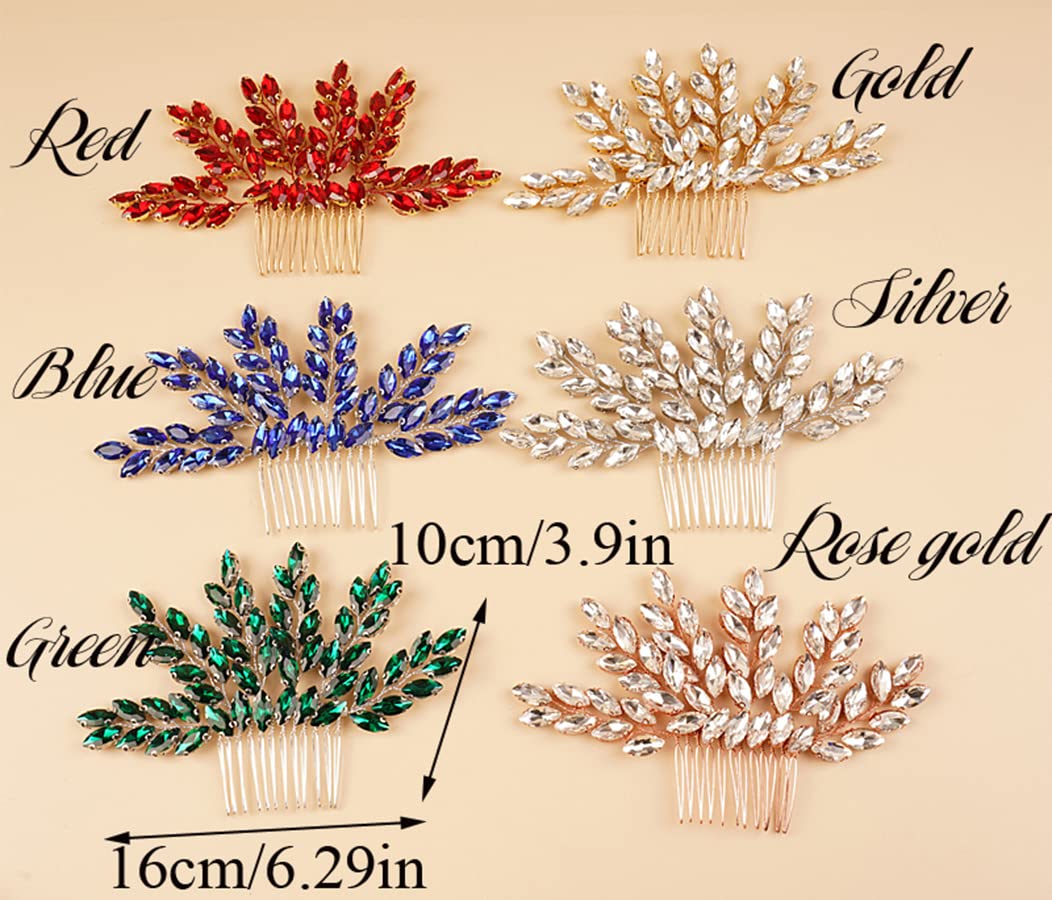 Kercisbeauty Wedding Bridal Crystal Hair Comb - Rhinestone Gem Hair Barrette - Sparkly Hair Jewelry for Brides - Boho Hair Accessories (Silver) | Perfect for Weddings, Prom, Parties & Special Occasions