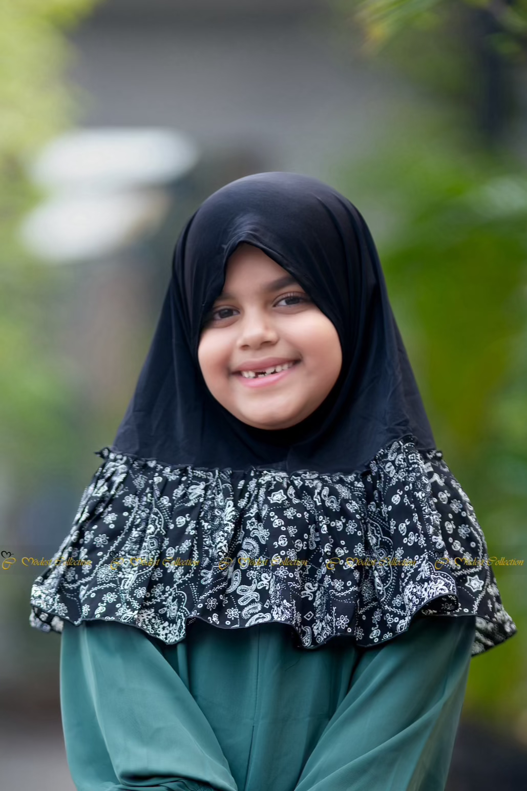 Baby Hijab for Girls - Soft Cotton Black & White Headscarf - Perfect for Daily Wear, School, and Special Occasions