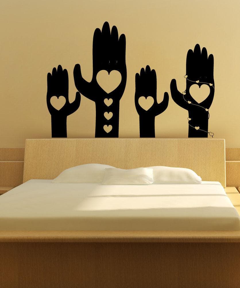 Vinyl Wall Decal Sticker - Heart Hands Design #1350 | DIY Home Decor, Nursery, Bedroom & Office Wall Art | Removable & Reusable