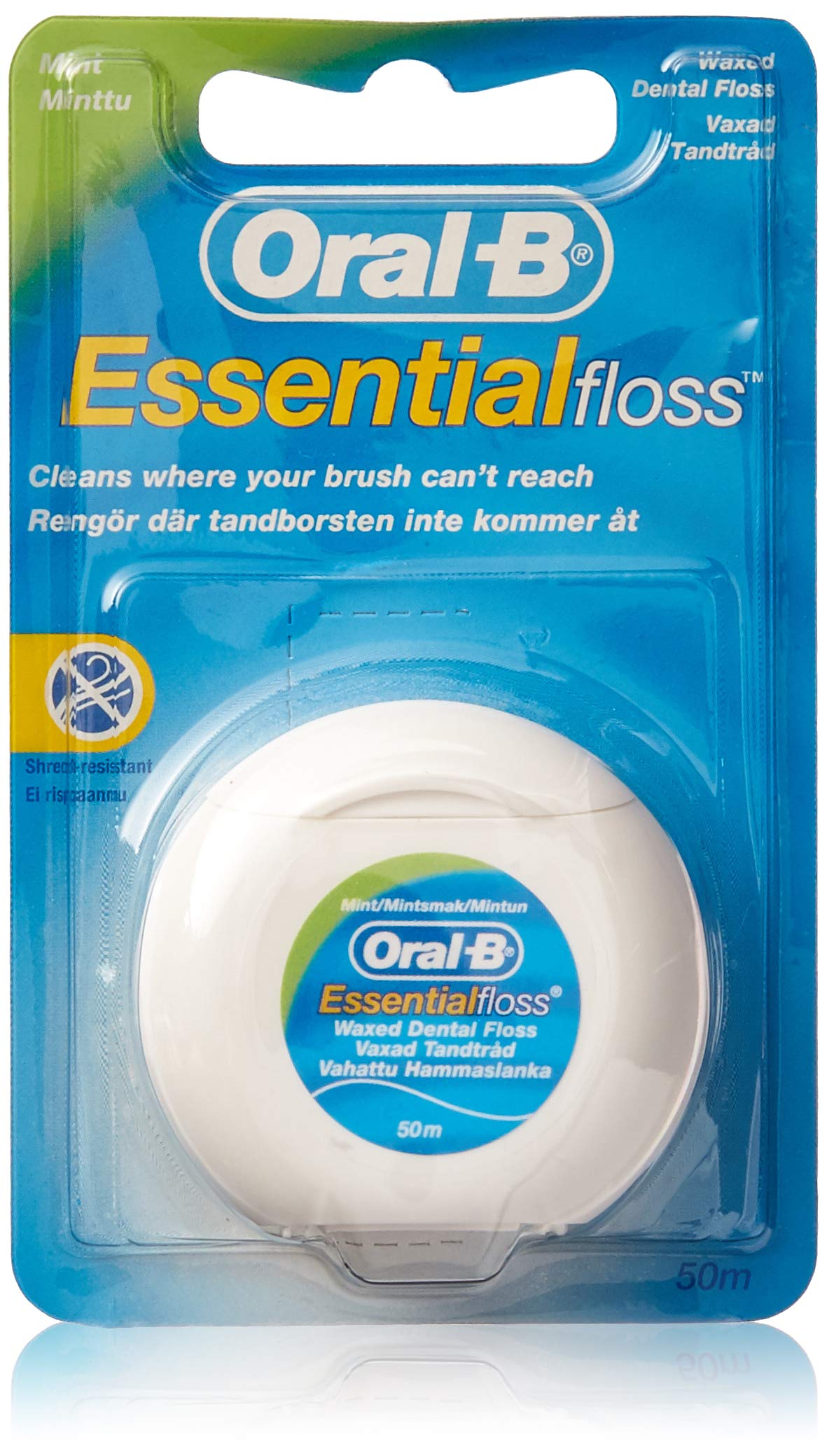 Oral-B Mint Essential Floss | Waxed Dental Floss for Strong Teeth & Fresh Breath (Pack of 6) | Perfect for Travel, Home & Office Use