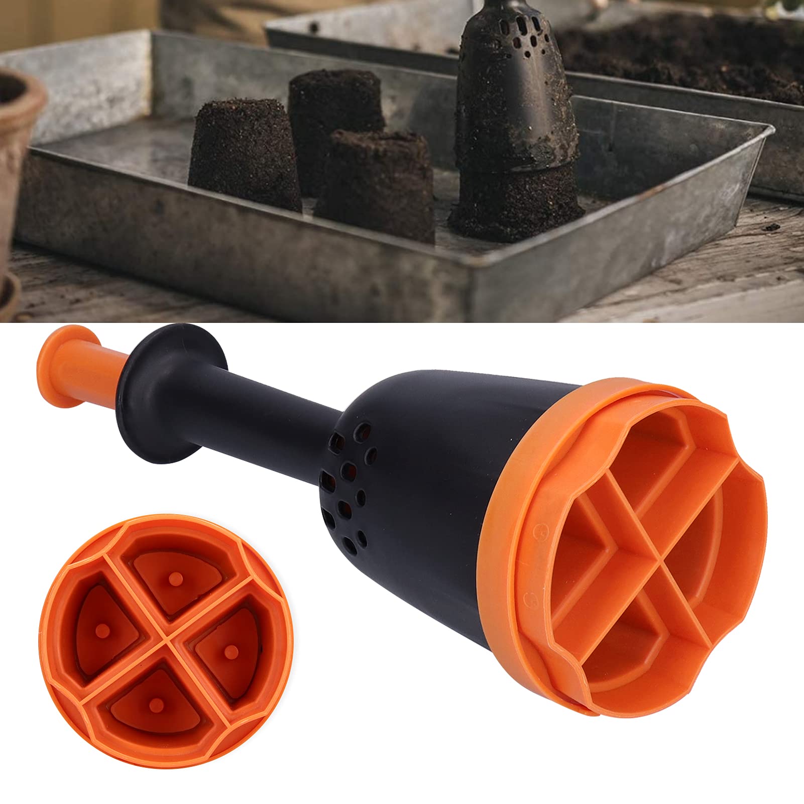 01 Manual Soil Block Maker - Easy to Use Garden Tool for Seed Starting & Transplanting | Perfect for Home Gardening, Urban Farming & DIY Plant Nurseries