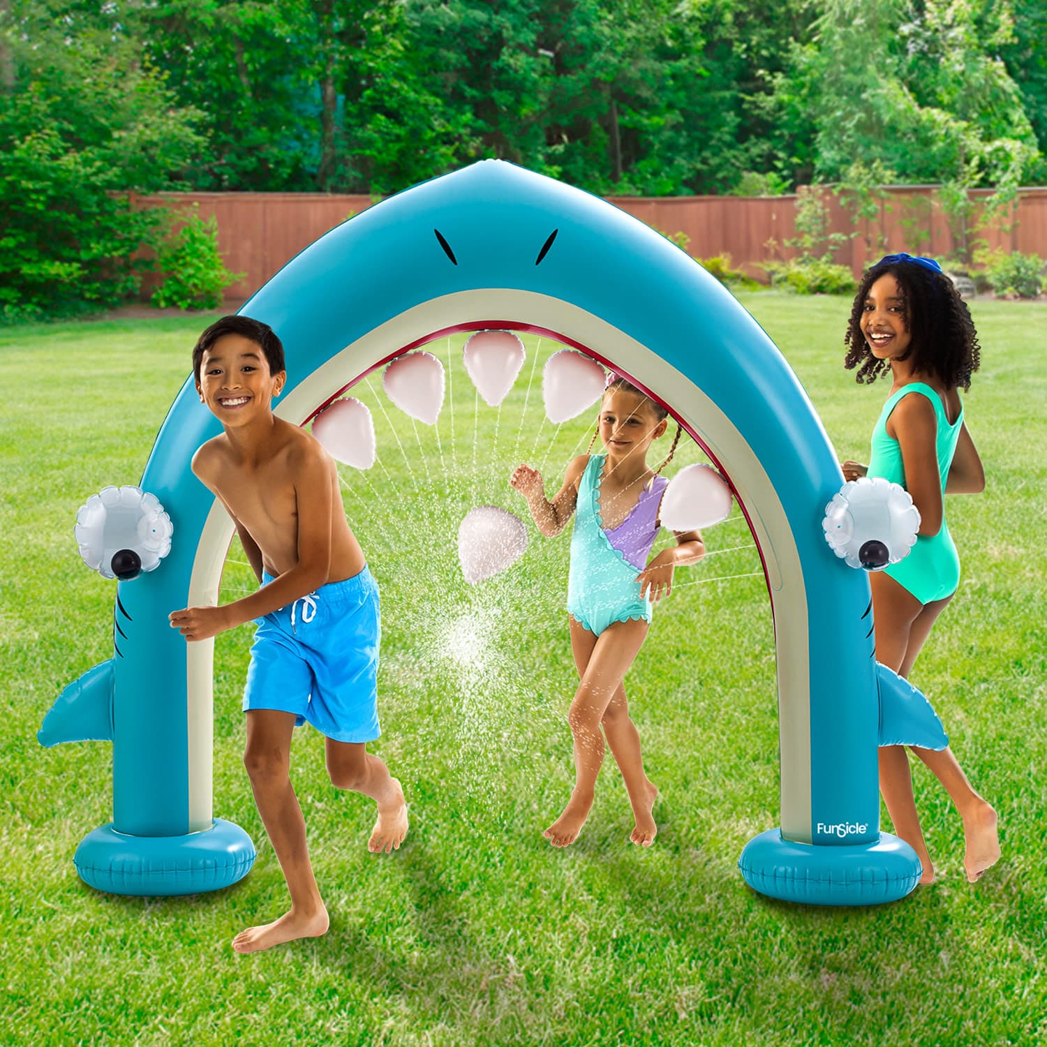 Funsicle Shark Jaws Sprinkler - Fun Outdoor Water Toy for Kids, Summer Backyard Pool Party, Garden Play | Durable & Safe BPA-Free Plastic
