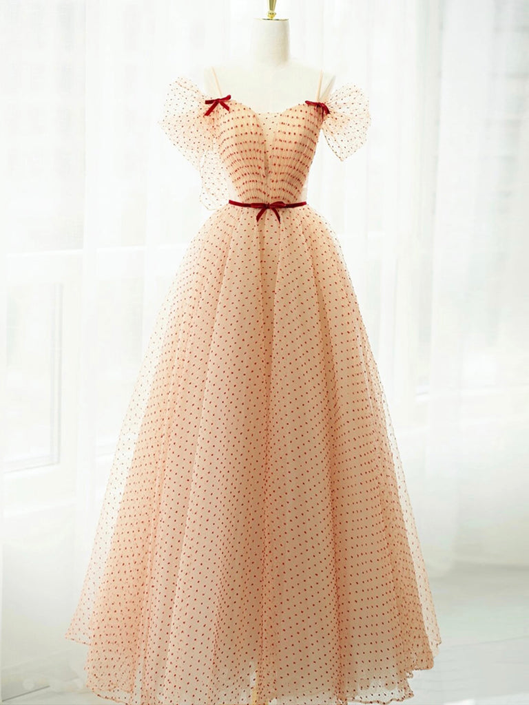 Elegant A-Line Champagne Tulle Long Prom Dress for Formal Events - Perfect for Homecoming, Wedding Guest & Evening Gala
