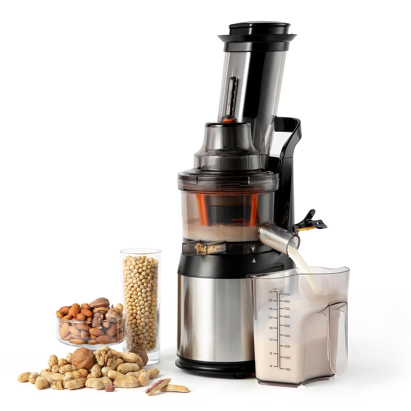 Premium 408 Slow Press Masticating Juicer - Cold Press Juice Extractor for Maximum Nutrients - Perfect for Healthy Smoothies, Detox Drinks & Family Breakfasts