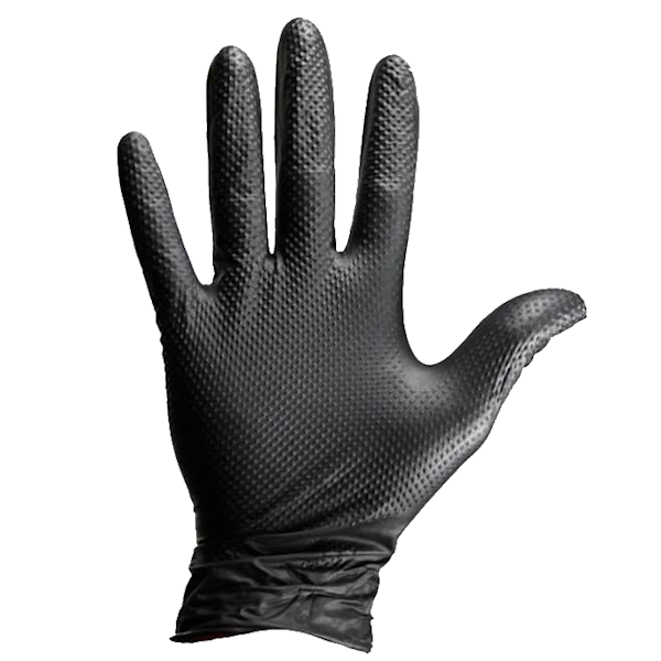 ProVal Premium Heavy Duty Black Nitrile Gloves - Chemical Resistant, Powder-Free, Disposable Gloves for Medical, Laboratory, Cleaning & Industrial Use