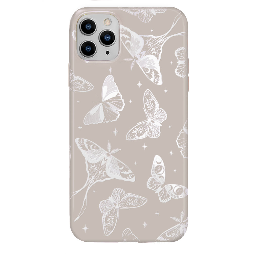 Moonlight Moths iPhone Case - Premium Protective Phone Cover for iPhone 13/14/15 Pro Max - Cute Moth Design - Shockproof & Scratch Resistant - Perfect for Outdoor Adventures, Travel & Daily Use