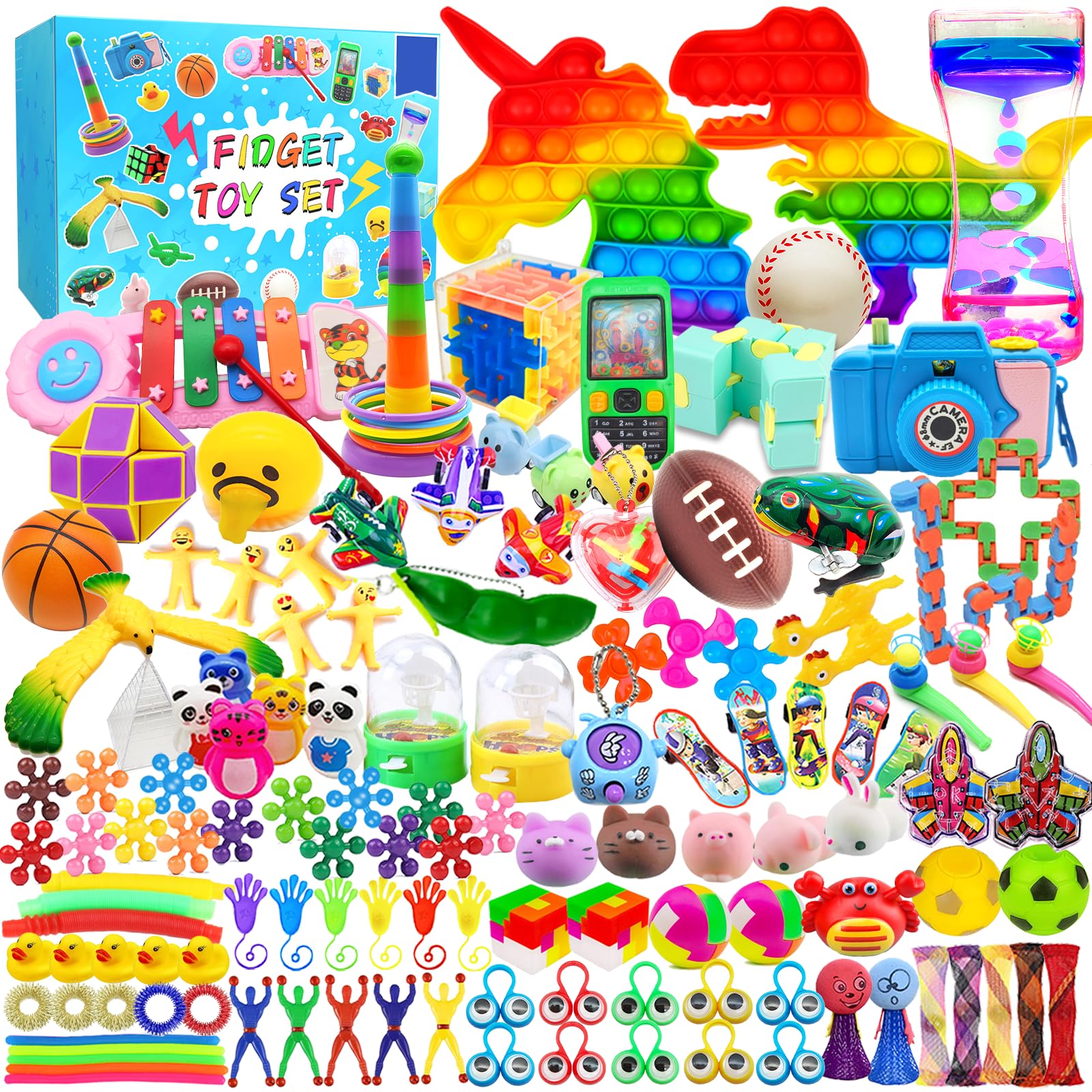 125-Piece Fidget Toy Assortment for Kids Ages 4-12 | Stress Relief & Anxiety Toys | Party Favors, Classroom Rewards, Pinata Fillers | Perfect for Birthday Parties, School Prizes & Sensory Play