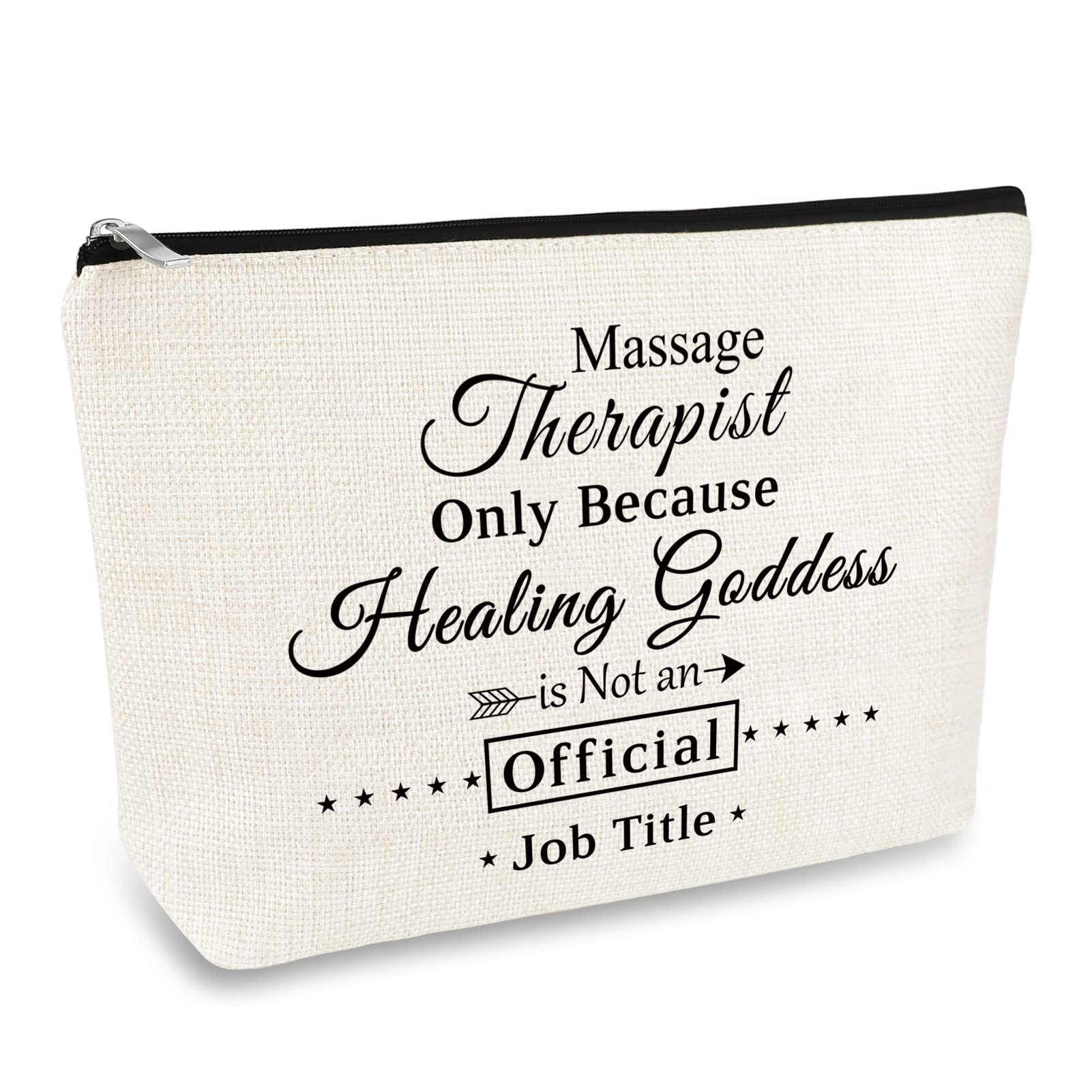 Massage Therapist Gift Makeup Bag - Thank You Gift for Massage Therapists, Chiropractors - Graduation, Christmas & Birthday Present - Cosmetic Bag, Travel Toiletries Pouch, Makeup Case - Perfect for Spa Days, Work Essentials & Travel Organization