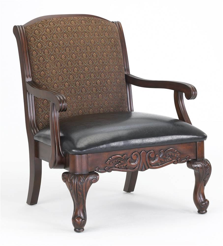 Liza Accent Chair - Modern Brown Upholstered Lounge Chair for Living Room, Bedroom & Office - Comfortable Mid-Century Style Armchair with Wooden Legs
