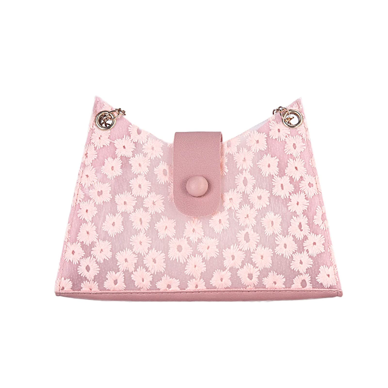 Elegant Floral Embroidered Underarm Phone Handbag with Shoulder Chain - Perfect for Women's Daily Use, Shopping, and Parties