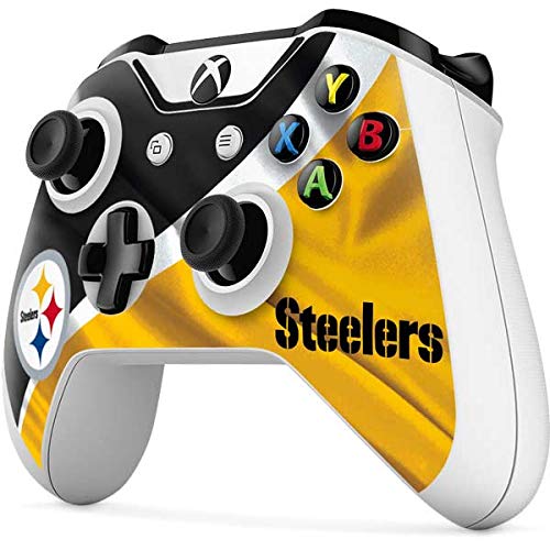 Officially Licensed NFL Pittsburgh Steelers Gaming Skin Decal for Xbox One S Controller - Custom Protective Cover for Enhanced Grip & Style - Perfect for Gamers & Sports Fans