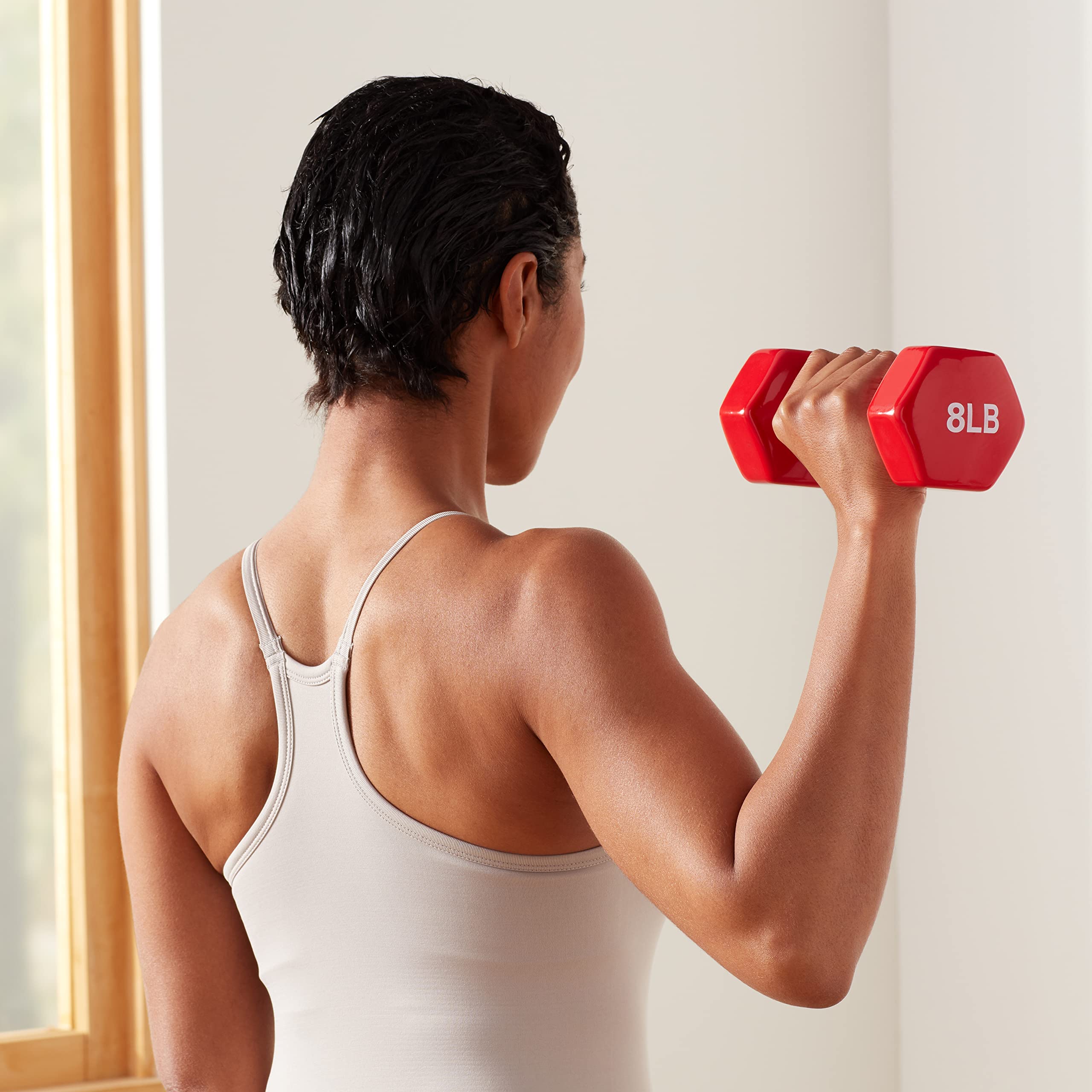 Amazon Basics Vinyl Coated Dumbbell Hand Weights Set for Home Gym, Strength Training & Fitness Workouts - Perfect for Weight Lifting, CrossFit & Muscle Building Exercises