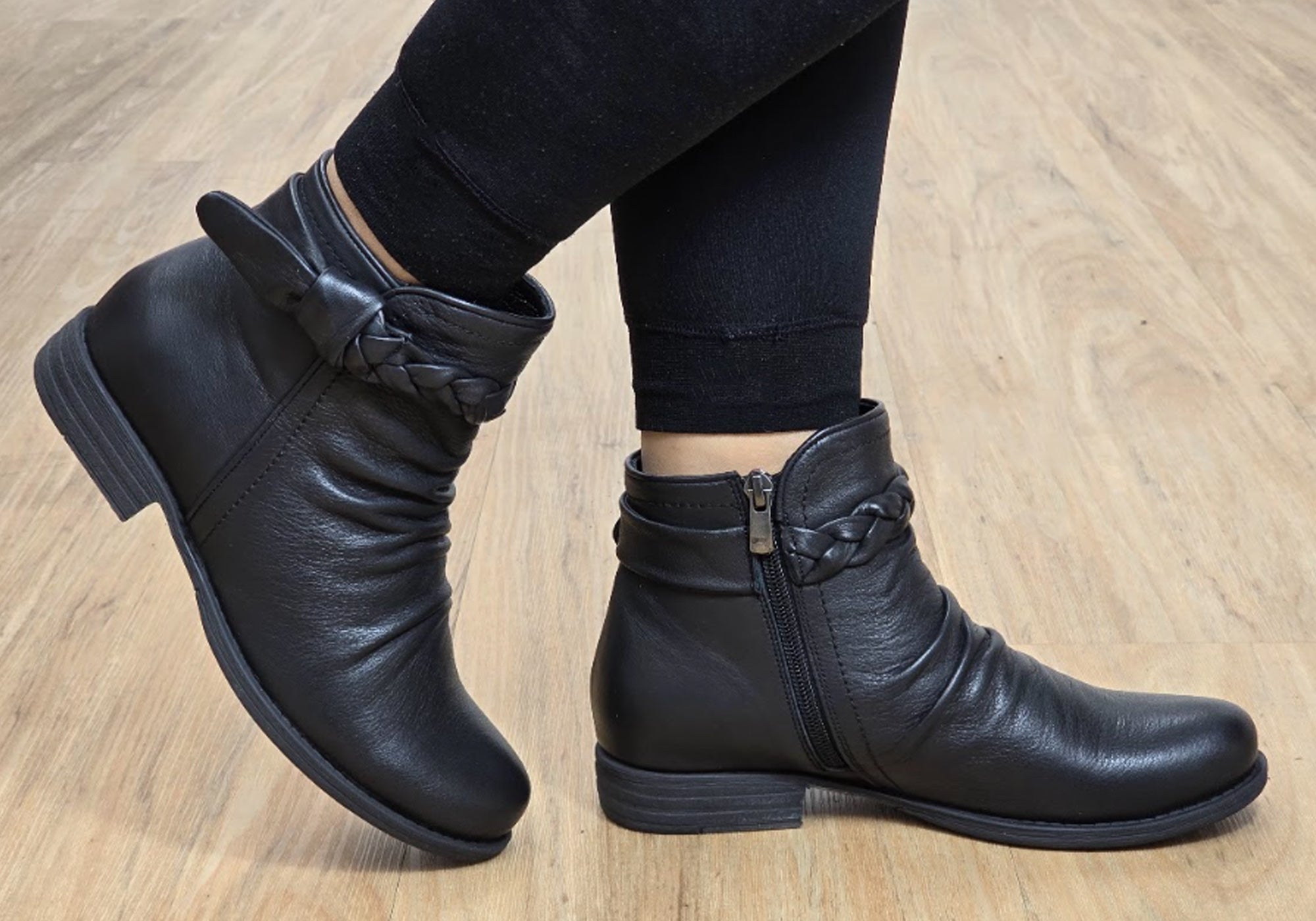 Orizonte Devo Women's European Comfortable Leather Ankle Boots - Stylish & Cushioned for Work, Travel & Everyday Wear