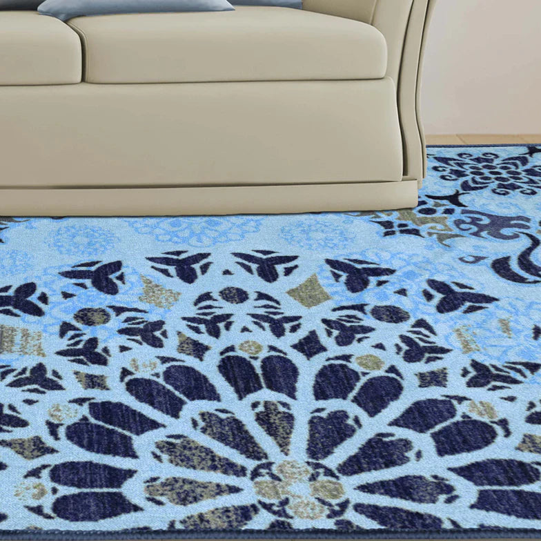 Thalia Damask Medallion Non-Slip Washable Indoor Area Rug - Soft Living Room Carpet, Bedroom Runner, Home Decor for Cozy Spaces