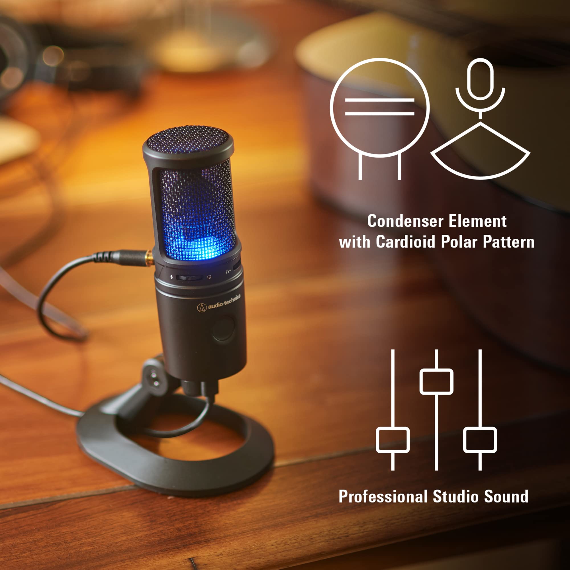 Audio-Technica AT2020USB-X Cardioid Condenser USB Microphone for Podcasting, Streaming & Recording - Professional Studio Quality (Renewed, Black) - Perfect for Home Studios, Voice Overs & Gaming Setups