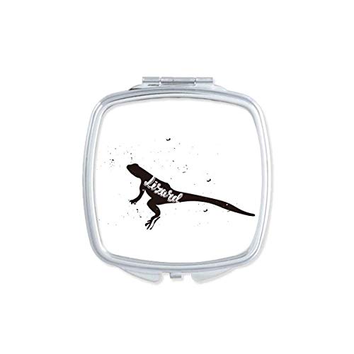 DIYthinker Black & White Lizard Animal Mirror - Portable Compact Pocket Makeup Mirror with Double Sided Glass for Travel, Home & Office Use