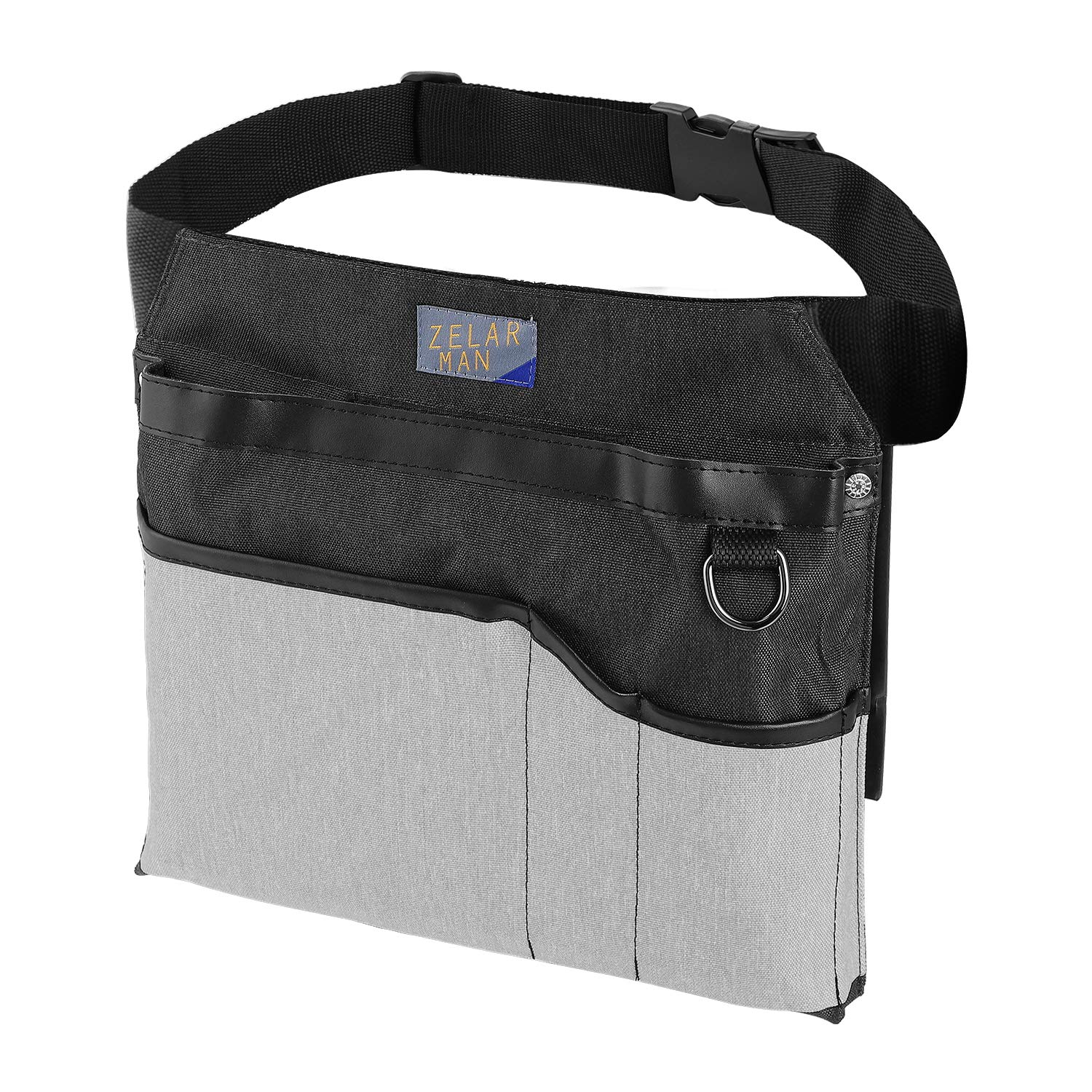 Best Gardening Tool Belt for Men & Women - 4-Pocket Utility Waist Apron with Padded Comfort & Adjustable Strap (Black/Grey) - Perfect for Landscaping, Planting & Outdoor DIY Projects